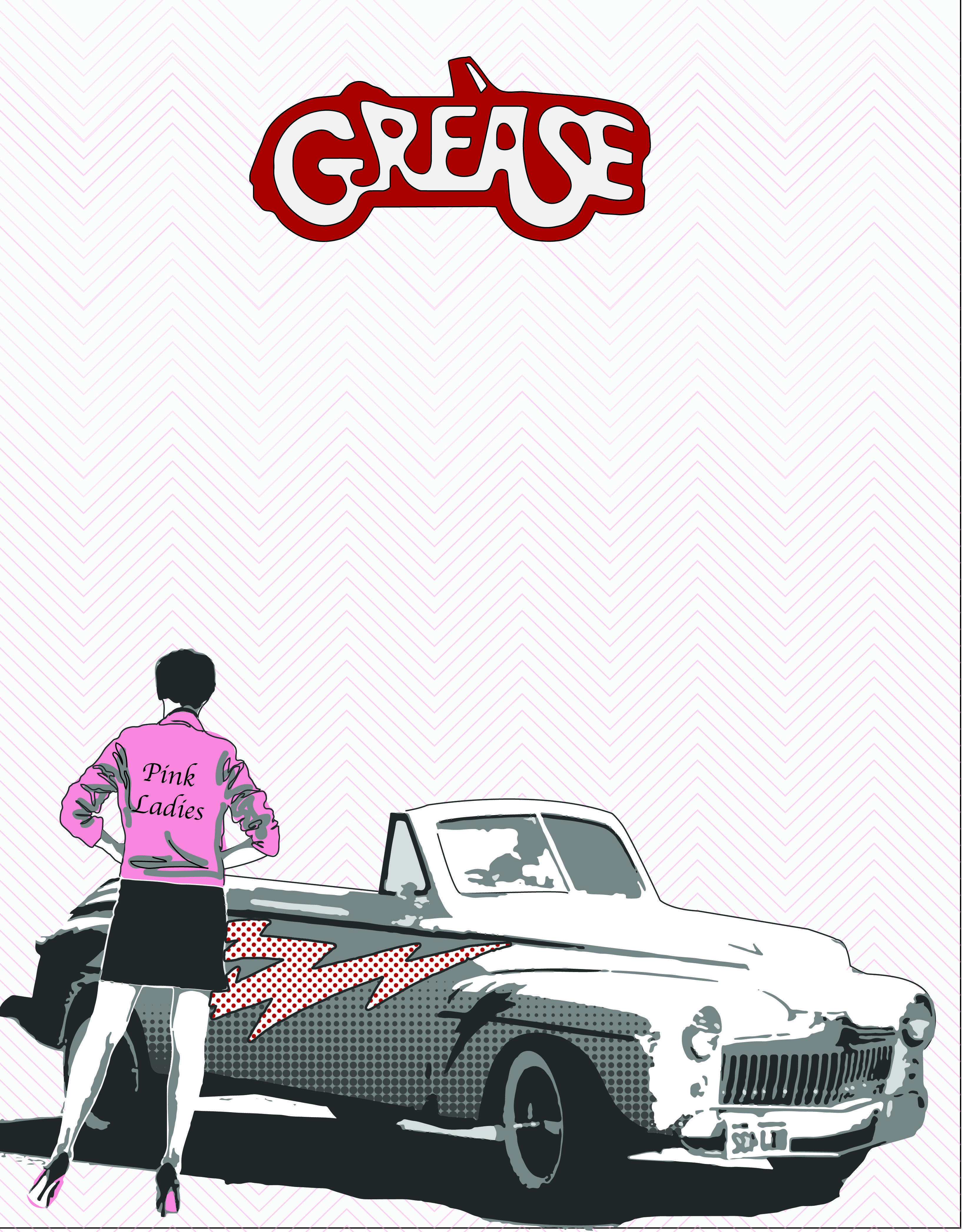 Grease Poster # 3 color then 2 with a very light