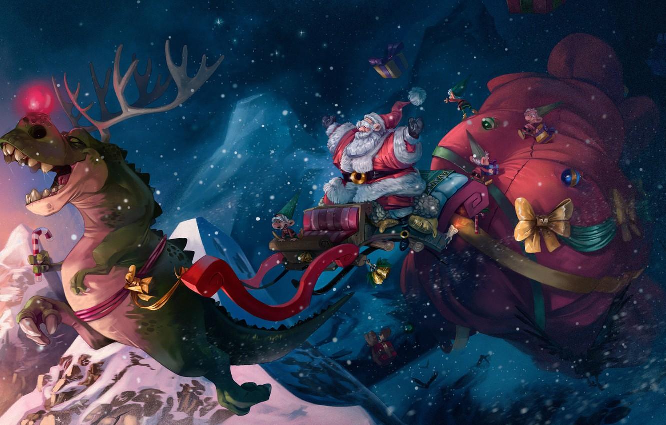 Wallpaper Winter, Figure, Snow, Christmas, Holiday, Santa