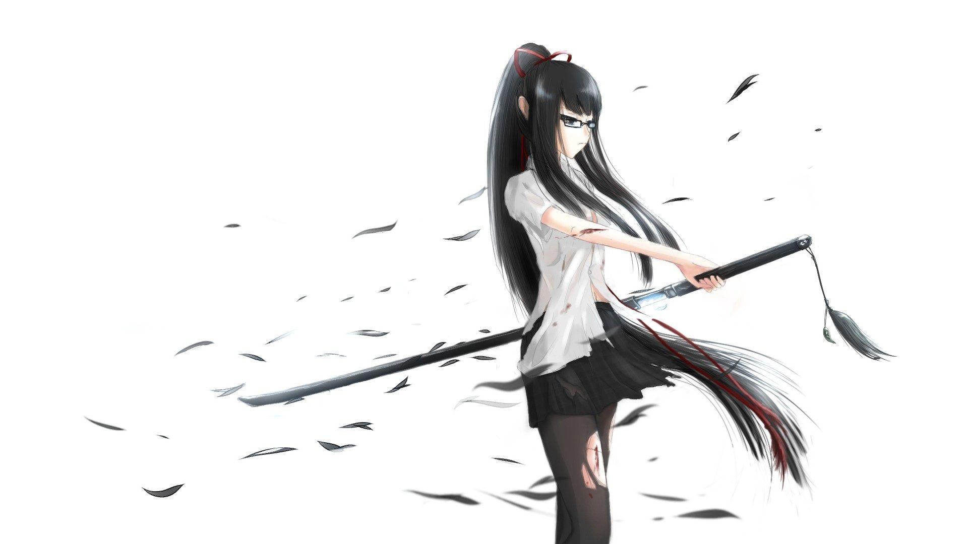 AI Art Generator: Female samurai with a blade made of ice. She has dark  leather armor.