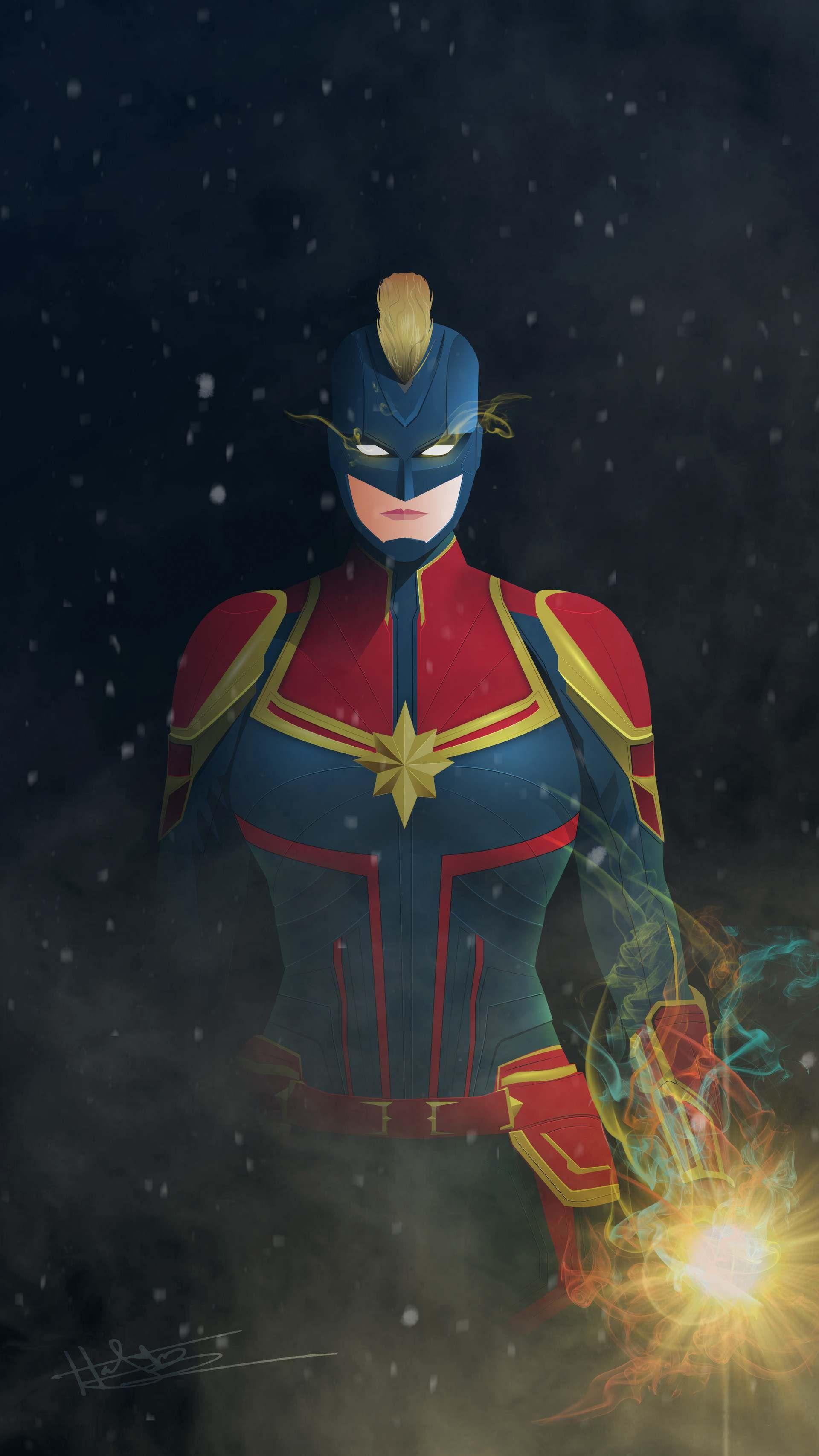 Captain Marvel Art iPhone Wallpaper. Captain marvel, Marvel