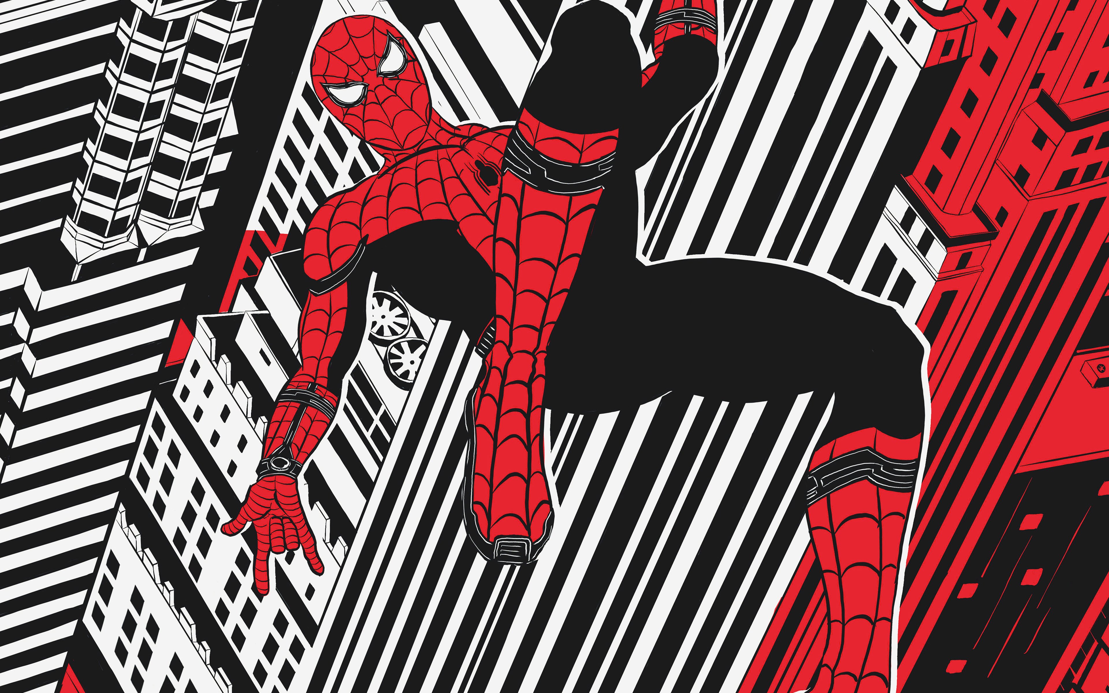 desktop wallpaper. spiderman hero painting