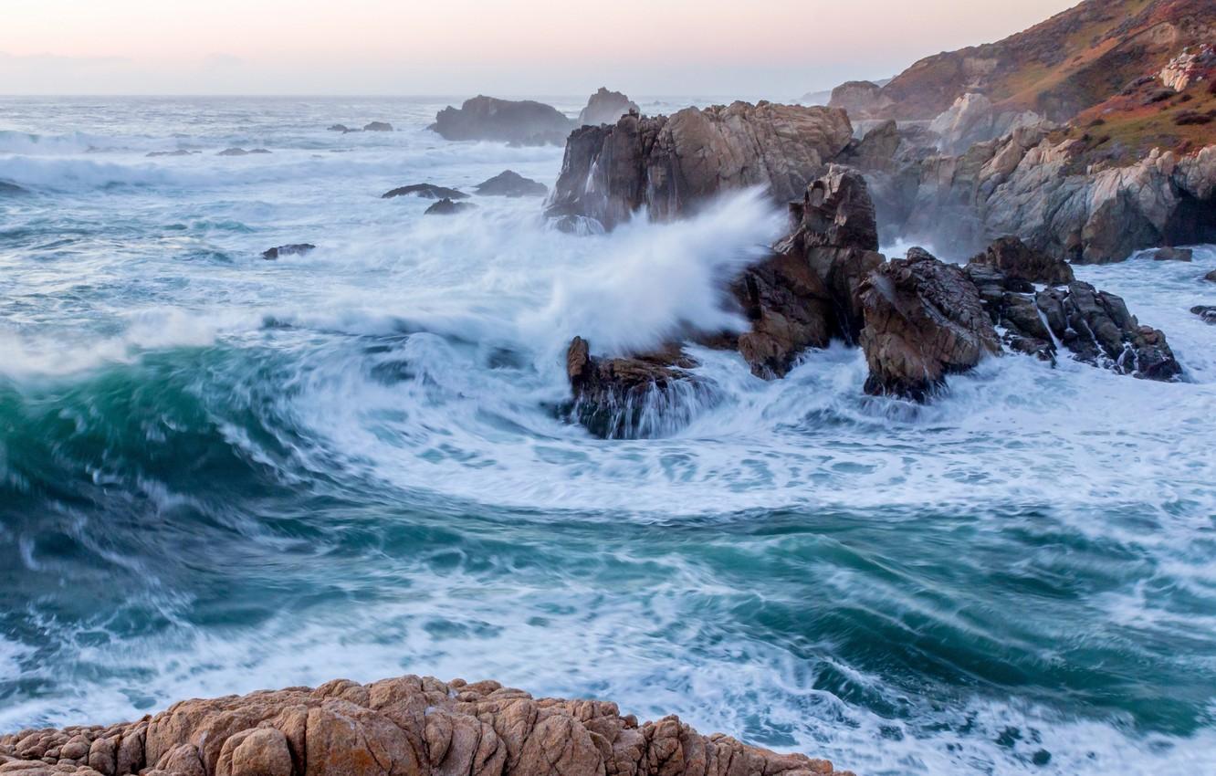 Wallpaper wave, rocks, CA, Pacific Ocean, California