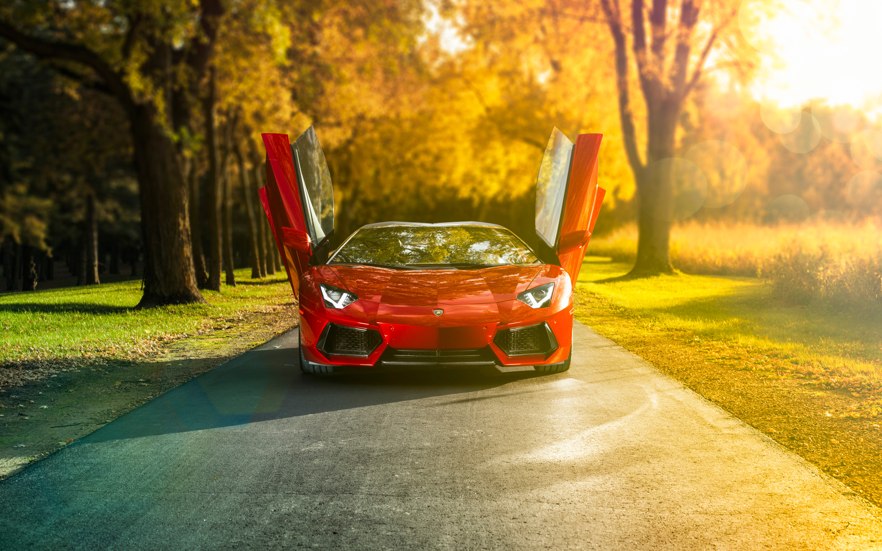 Red Lamborghini Aventador S Roadster Wallpapers Wallpaper Cave