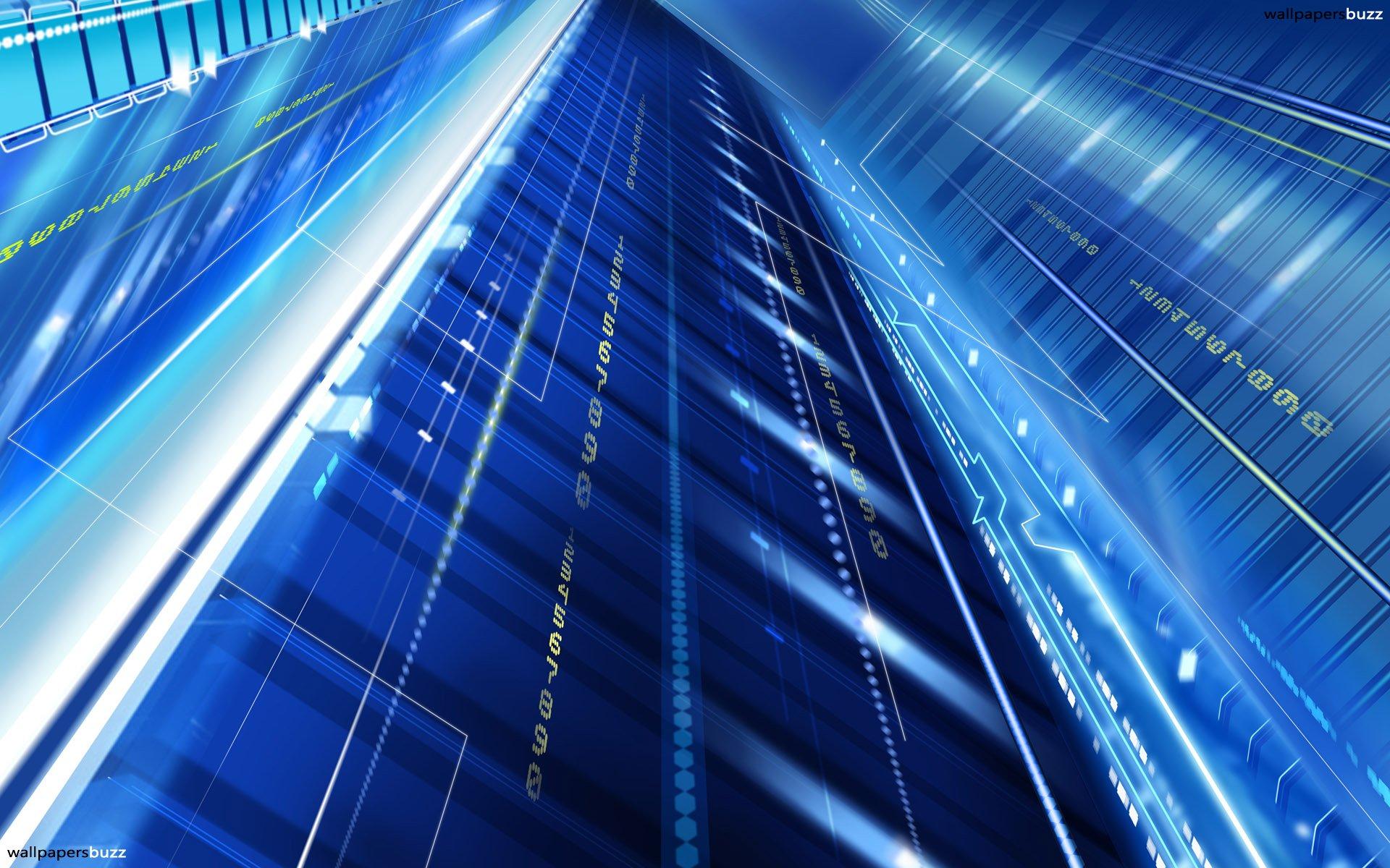 Abstract blue buildings HD Wallpaper