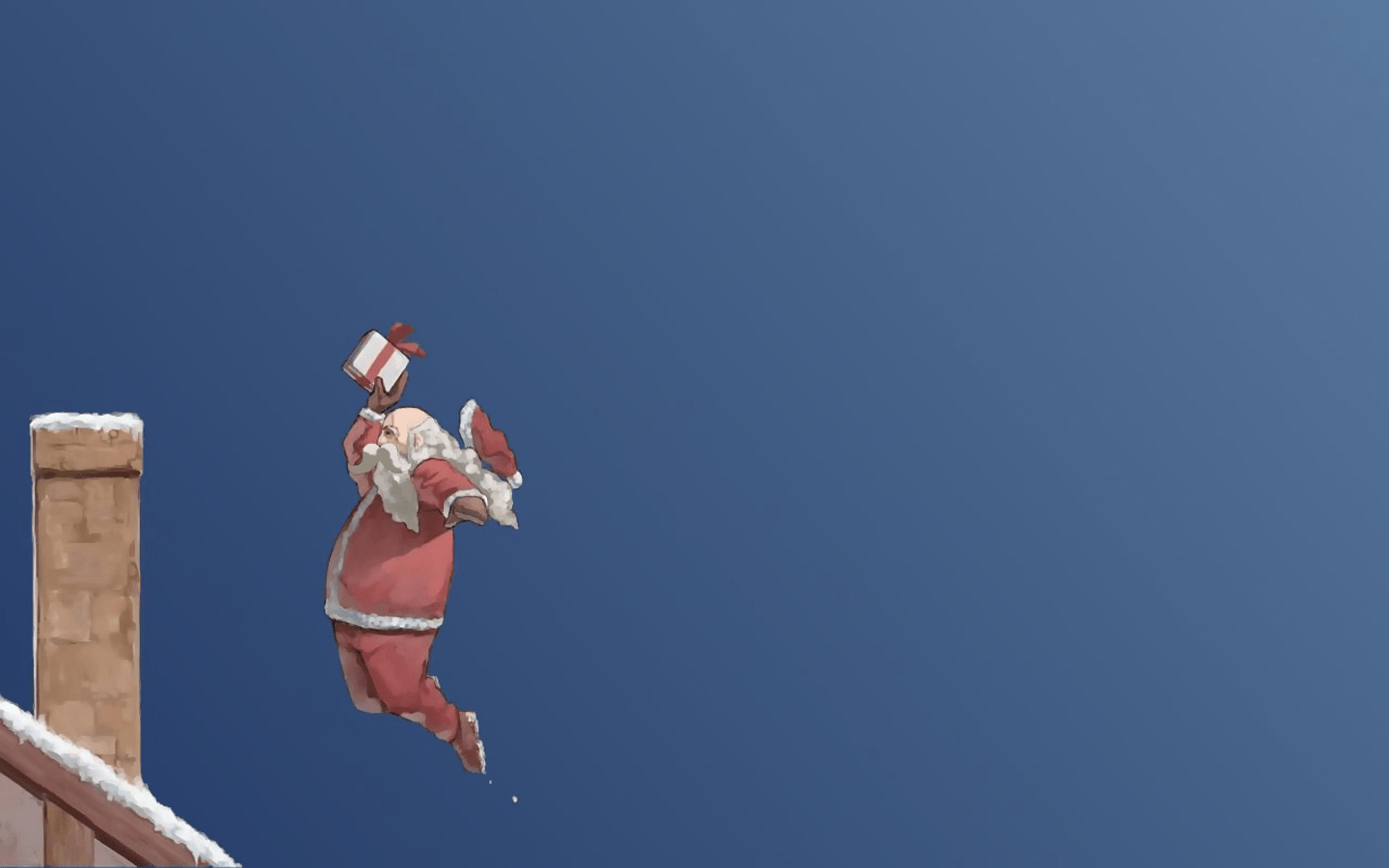 Free download Funny Christmas Wallpaper Jumping Santa Claus
