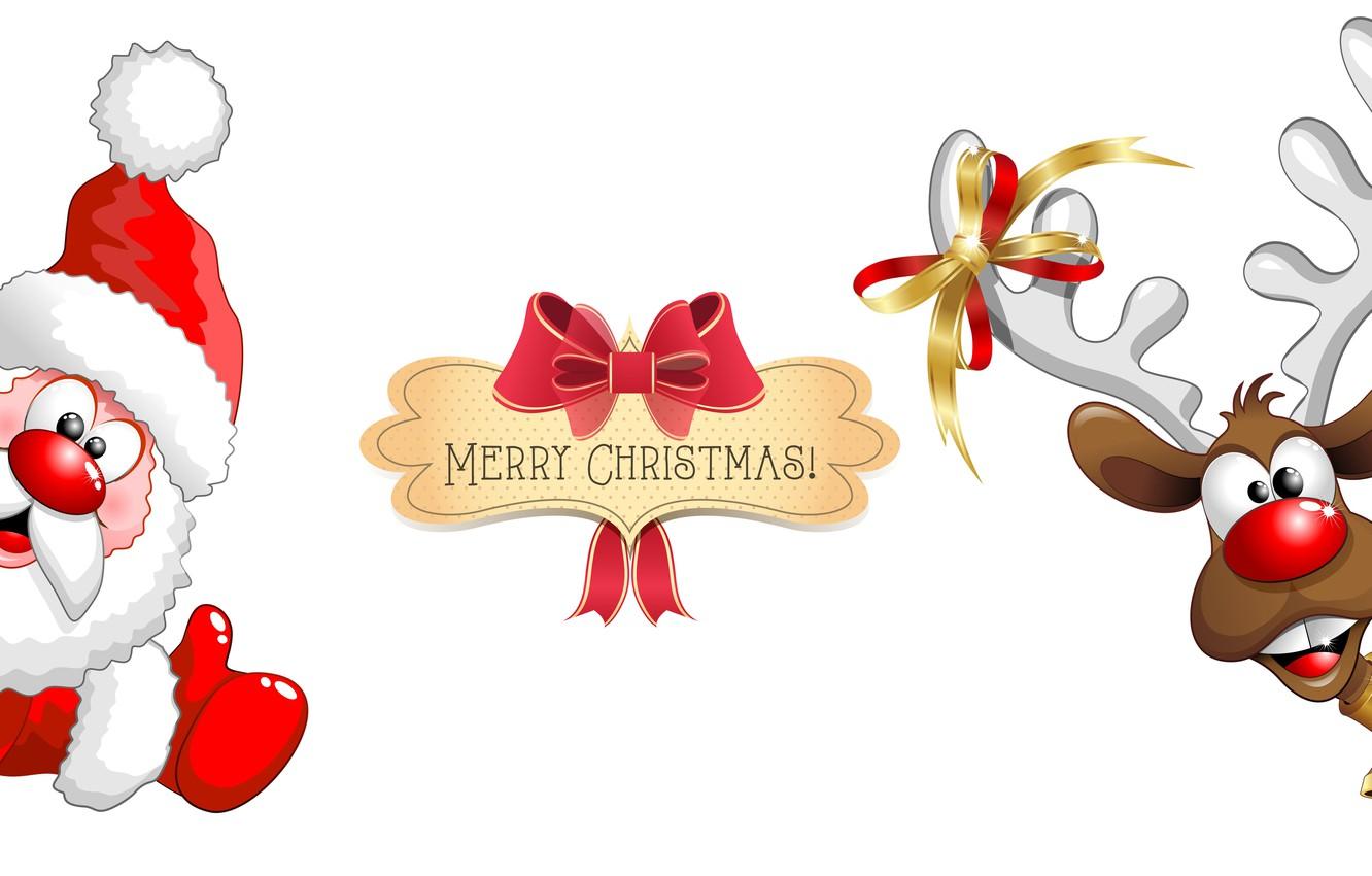 Wallpaper new year, Santa Claus, funny, Merry Christmas, funny, santa claus, New year, reindeer, Reindeer, merry Christmas image for desktop, section праздники