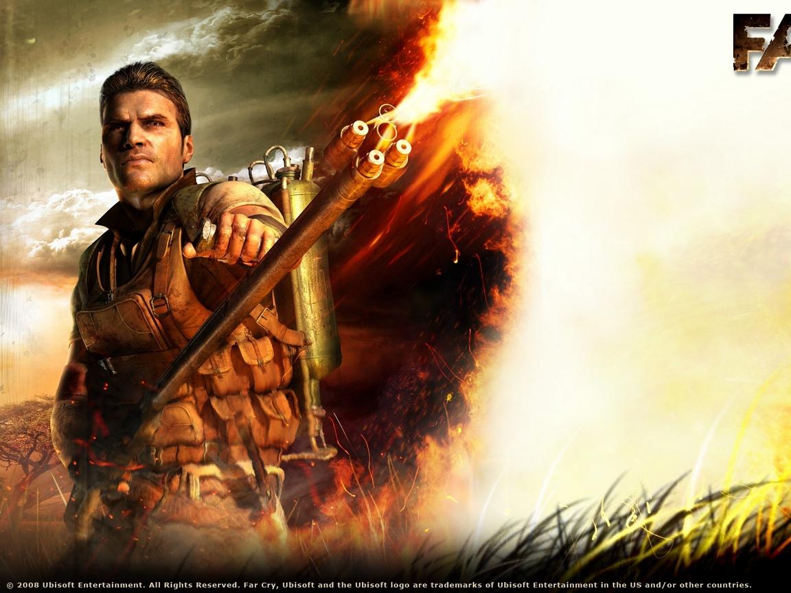 Download wallpaper 1152x864 far cry, flamethrower, fire