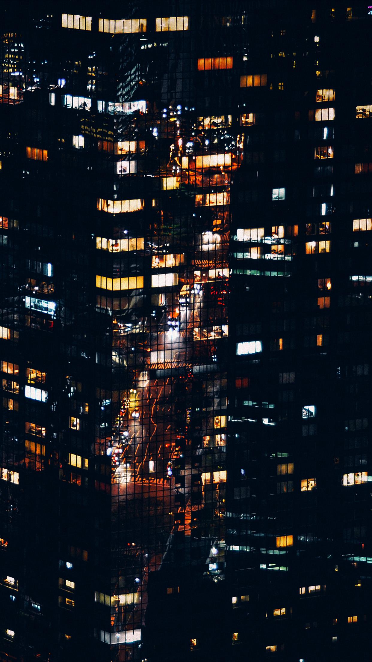 iPhone 6 wallpaper. city night lights building pattern dark night