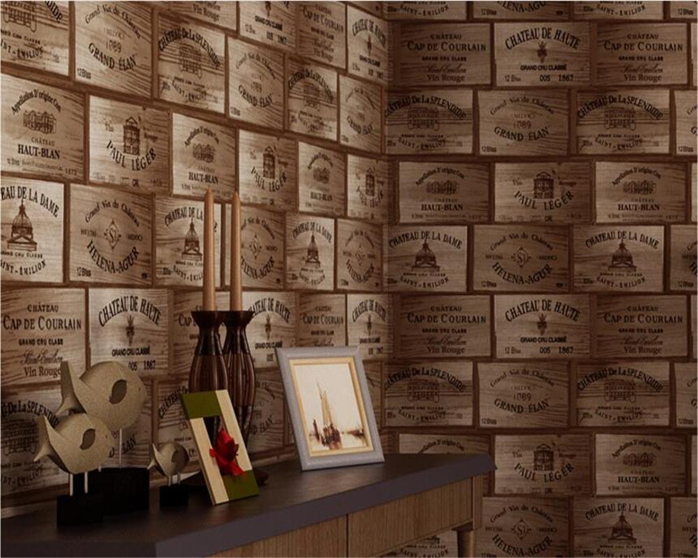 US $35.26 39% OFF. Beibehang papel de parede Amerika Countryside Kayu Papan Gelembung Pola Vintage Anggur Merah Wallpaper Latar Belakang 3D