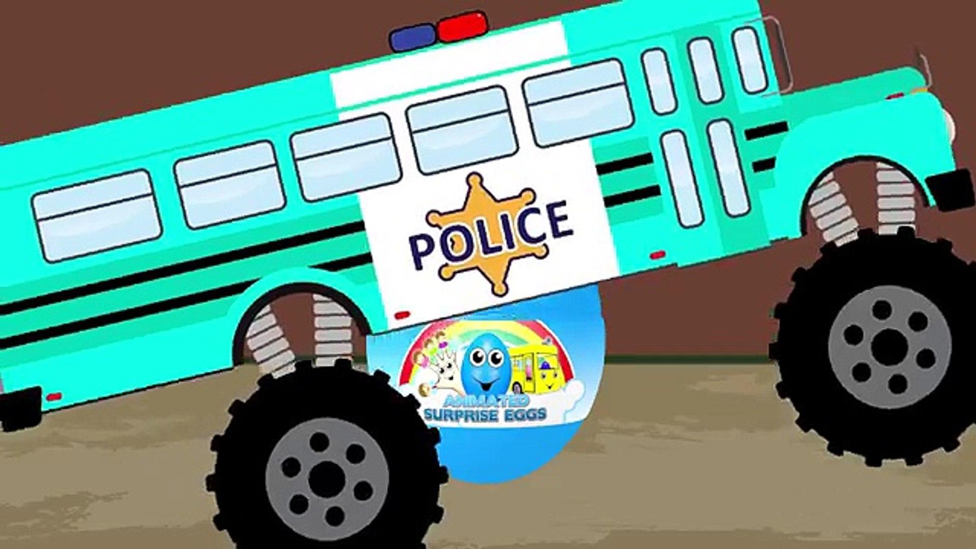 Police Monster Truck Learning Colors Colours for Kids Trucks Video for Children