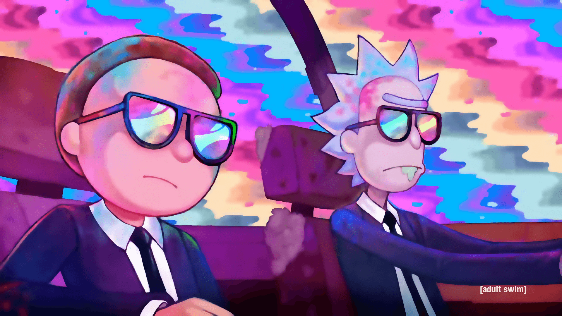 Rick And Morty Purple Background 1920x1080