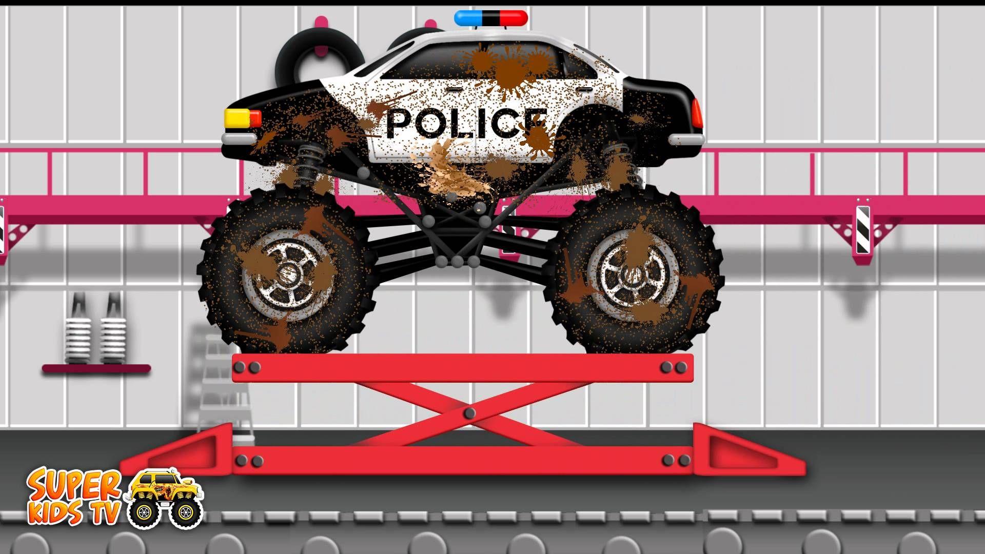 Police Monster Truck I Police Car Wash for Children