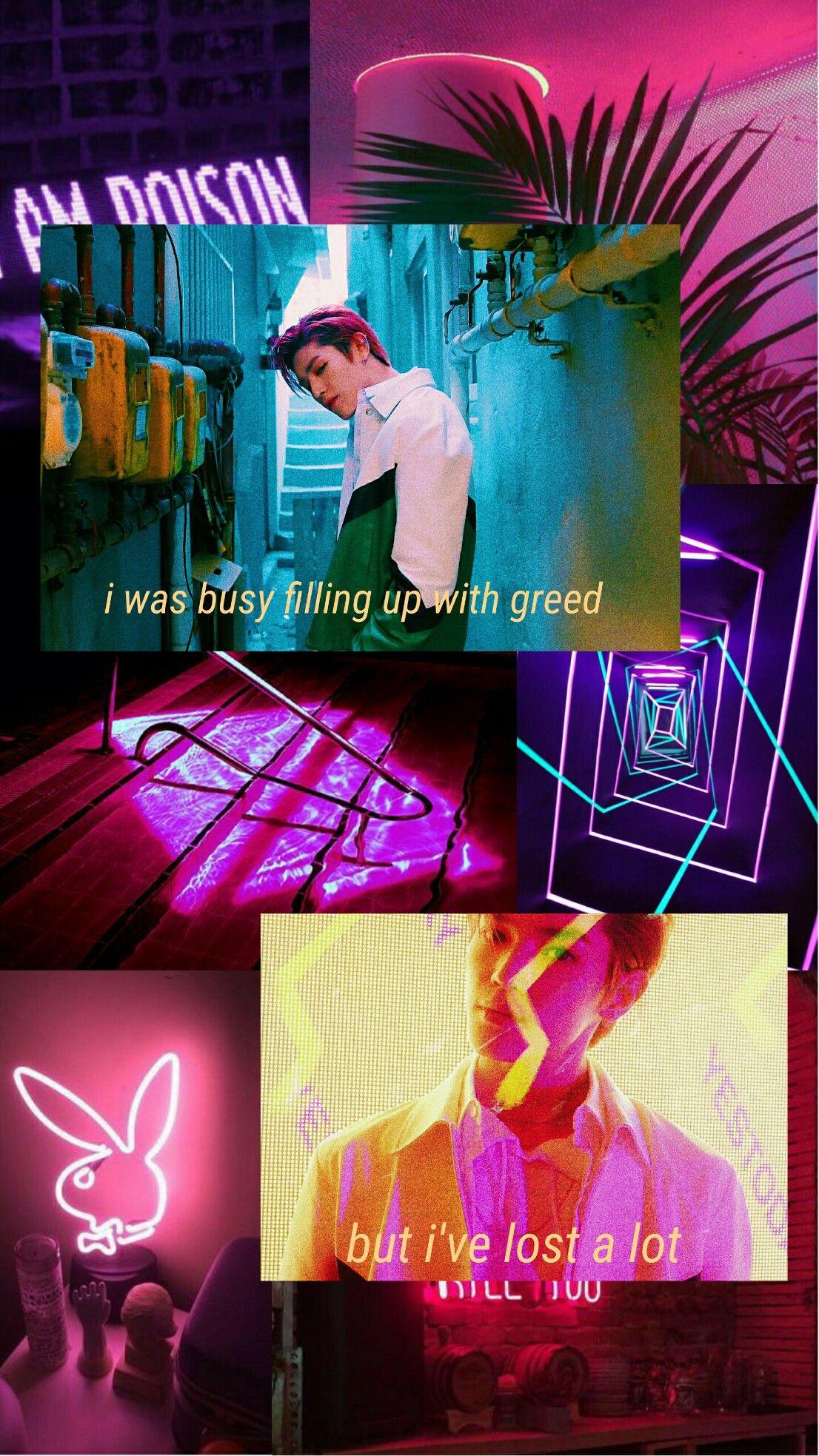 Taeyong wallpaper #taeyong #nct #neon #aesthetic #wallpaper