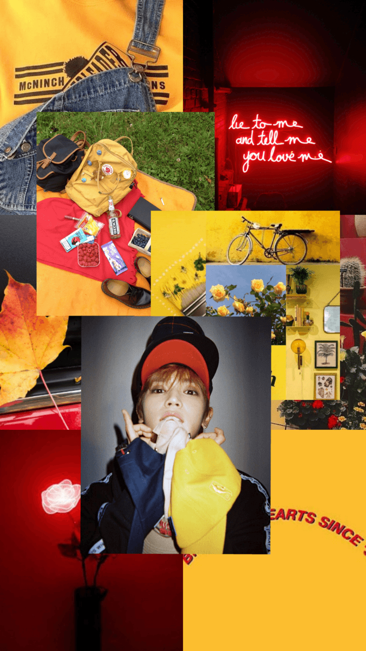 NCT Taeyong wallpaper Aesthetic: Red, Yellow, Blue