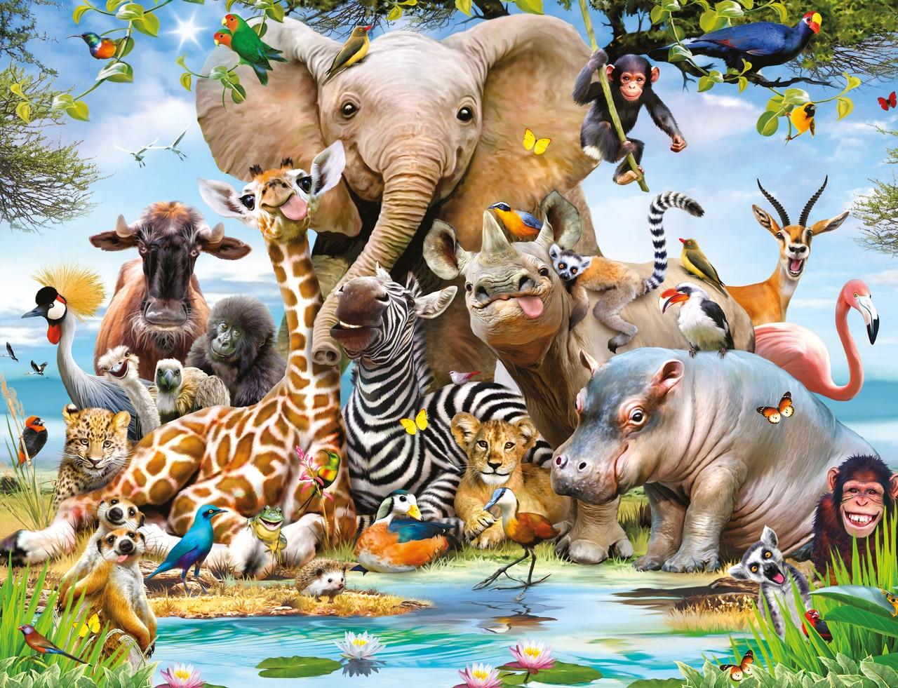 safari background with animals