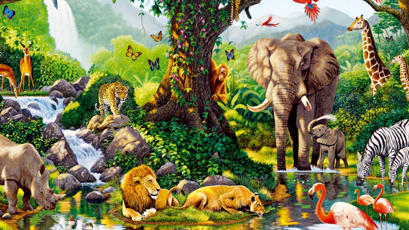 Jungle Animals Seven Desktop Pc And Mac Wallpaper