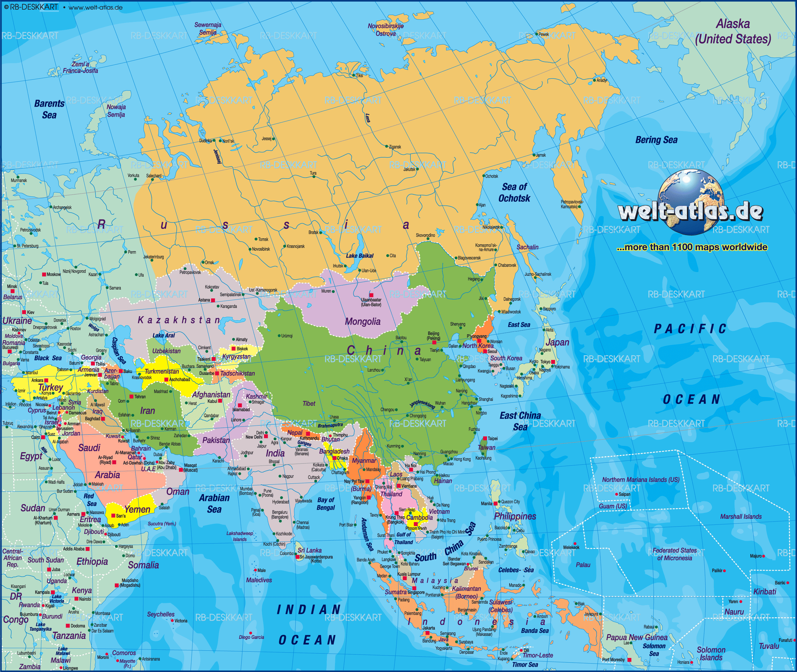 Map of Asia, map of the world political General Map