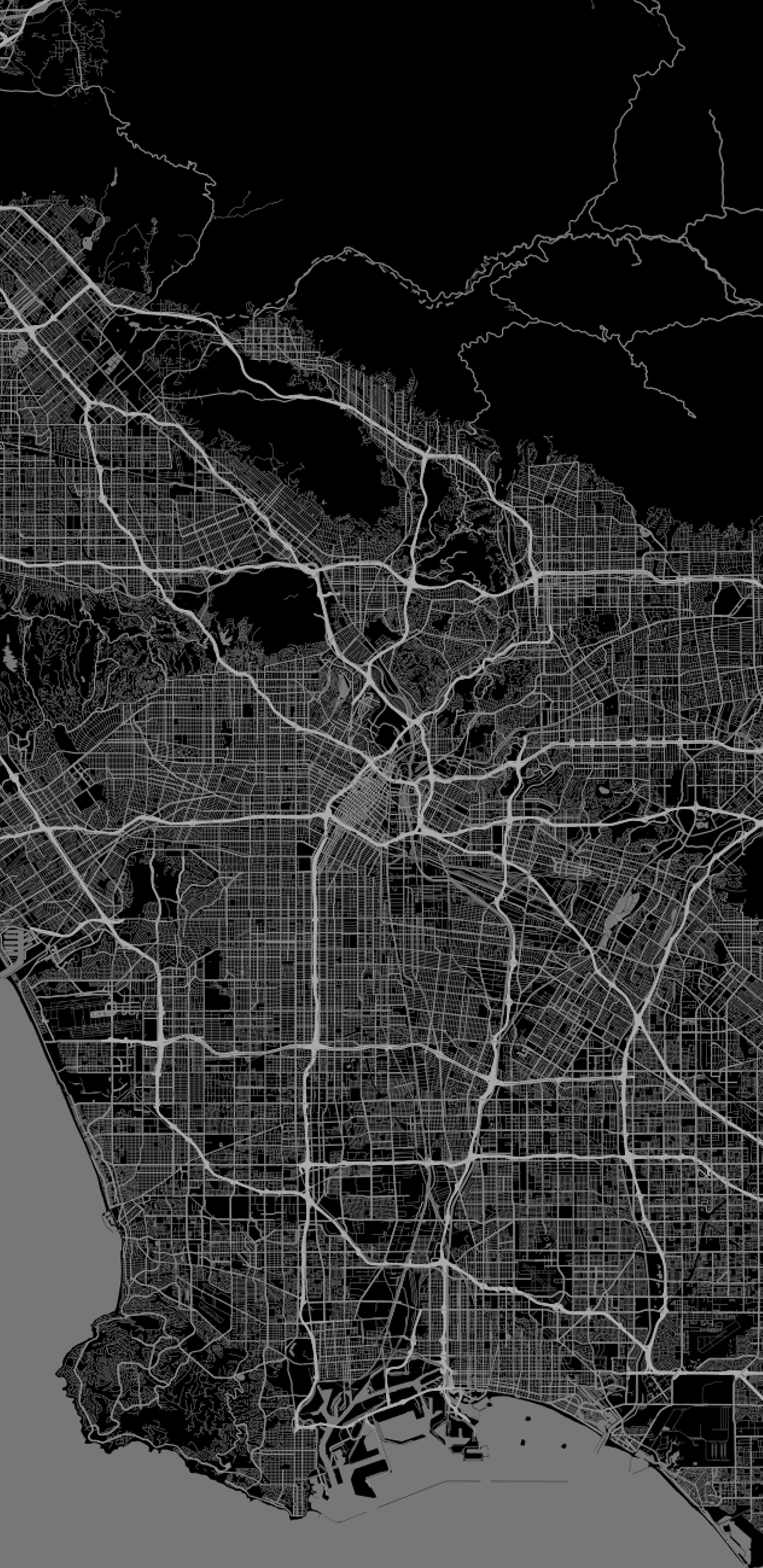 Los Angeles map cell phone wallpaper. Los Angeles in 2019