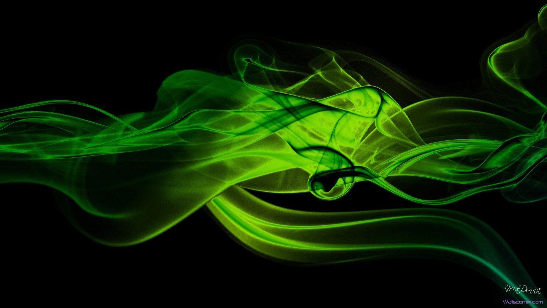 Green Smoke Abstract HD (1920×1080). Lime Green