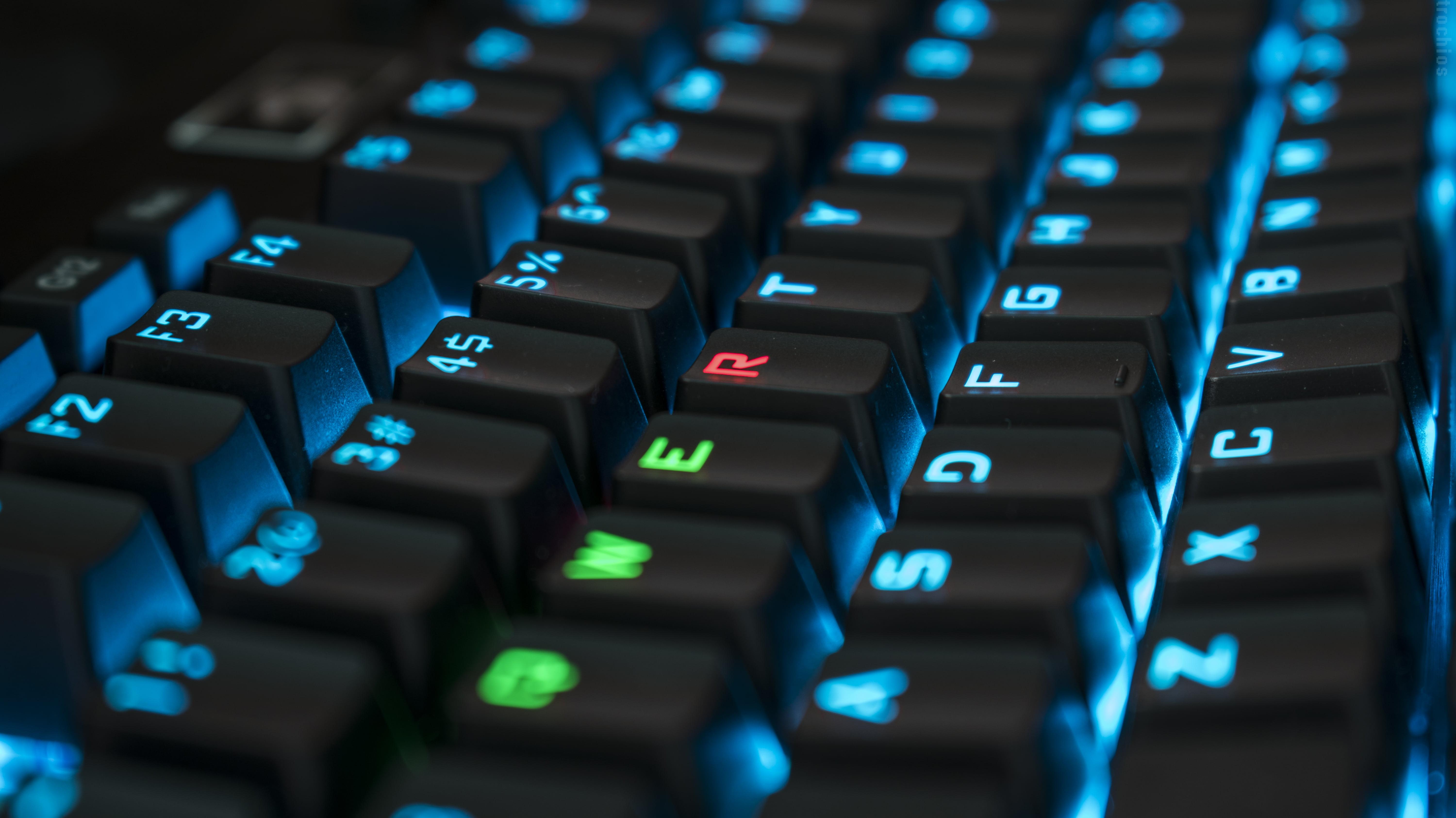 Black computer keyboard, RGB, mechanical keyboard, keyboards, PC