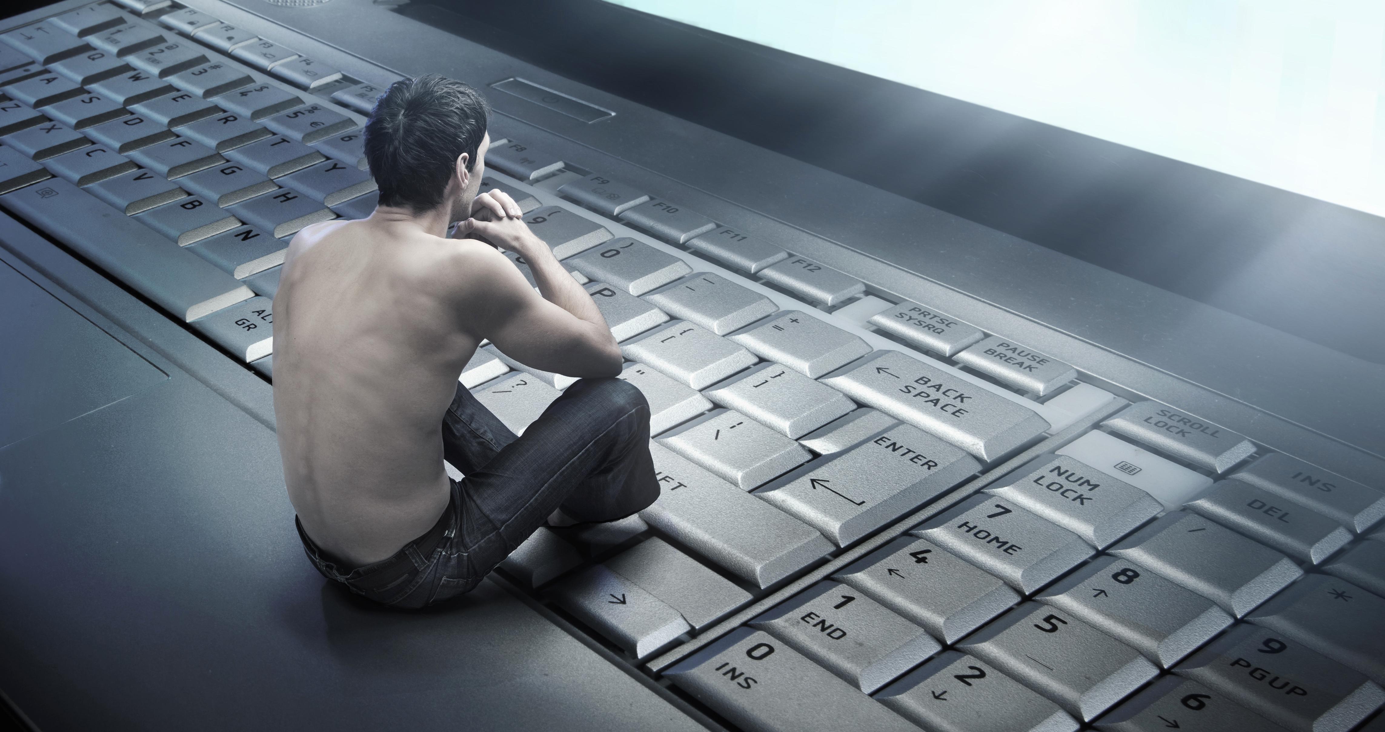 Man On Computers Keyboards HD Wallpaper