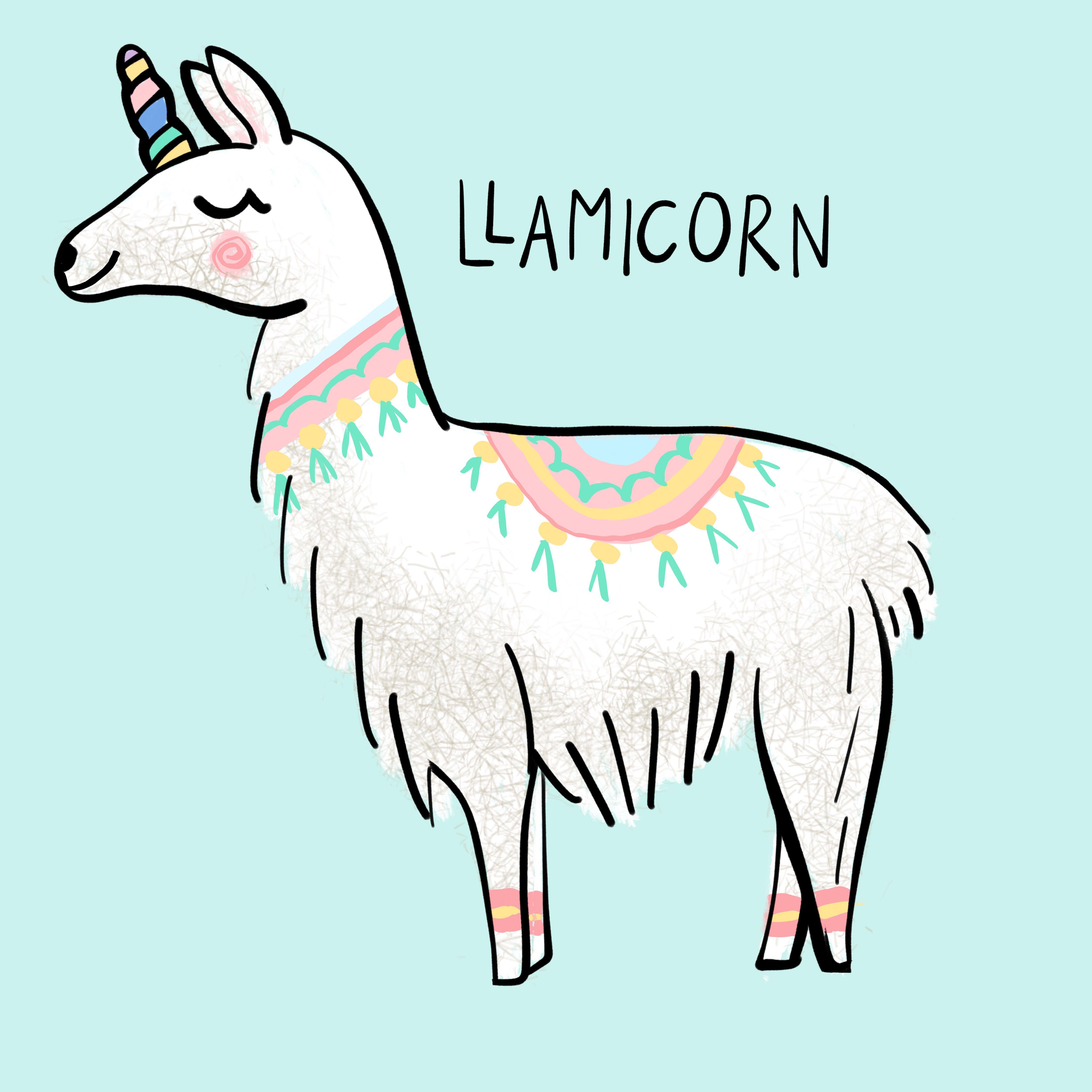 Unicorn drawing, Cute llama, Cute drawings.com