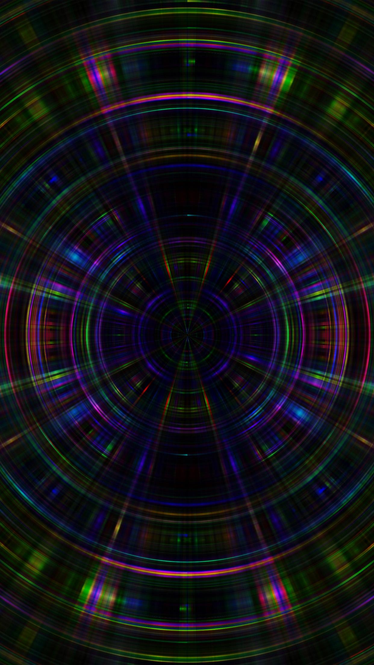 Psychic Color Circle Abstract Dark Rainbow Pattern Android