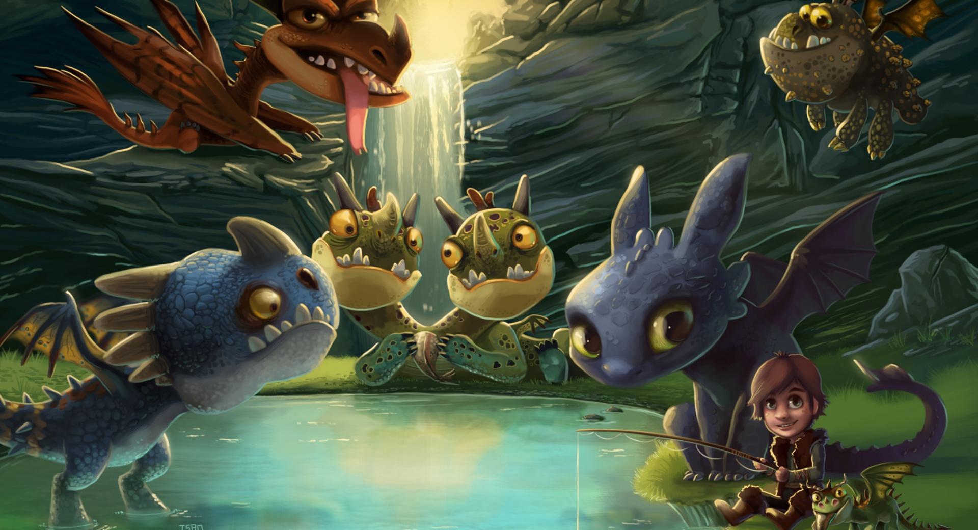 Hiccup, Toothless and friends Wallpaper HD Download