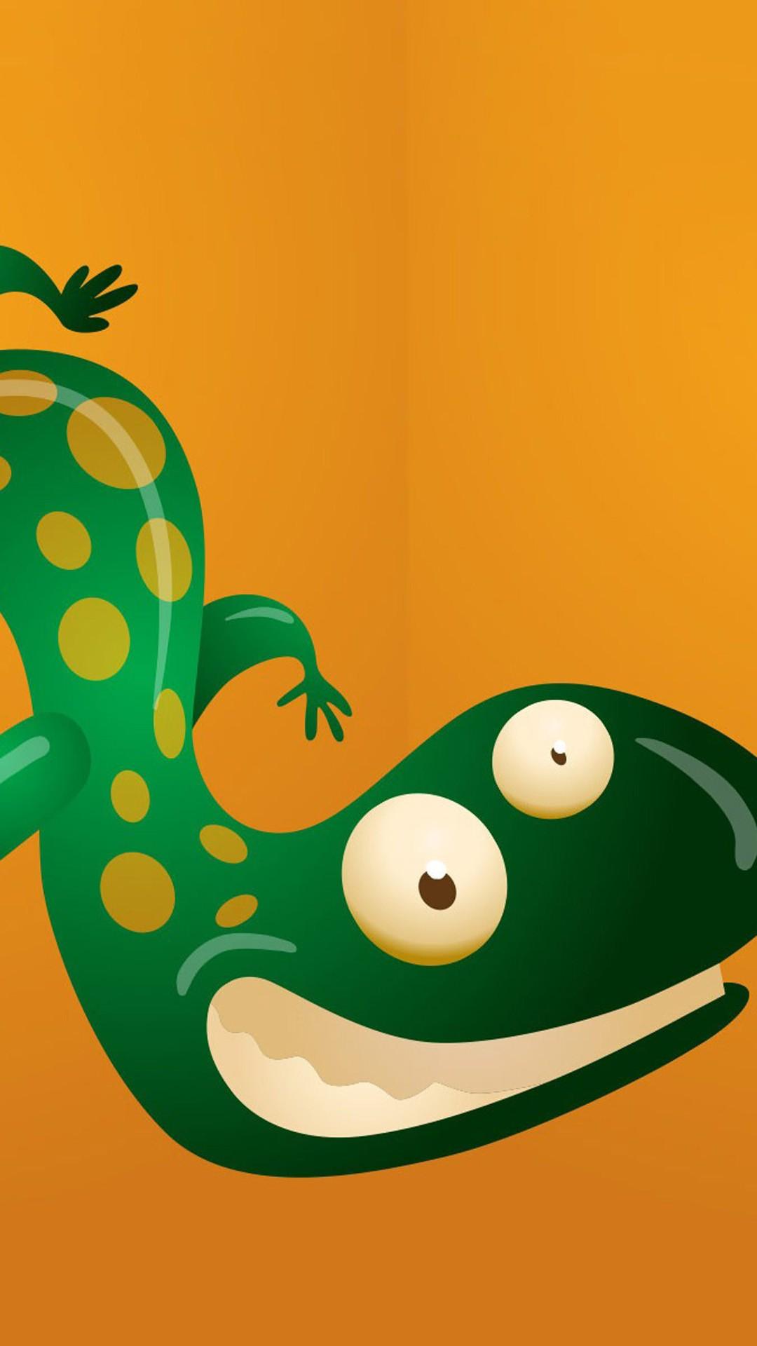 Cartoon lizard iPhone 7 wallpaper 1080x1920