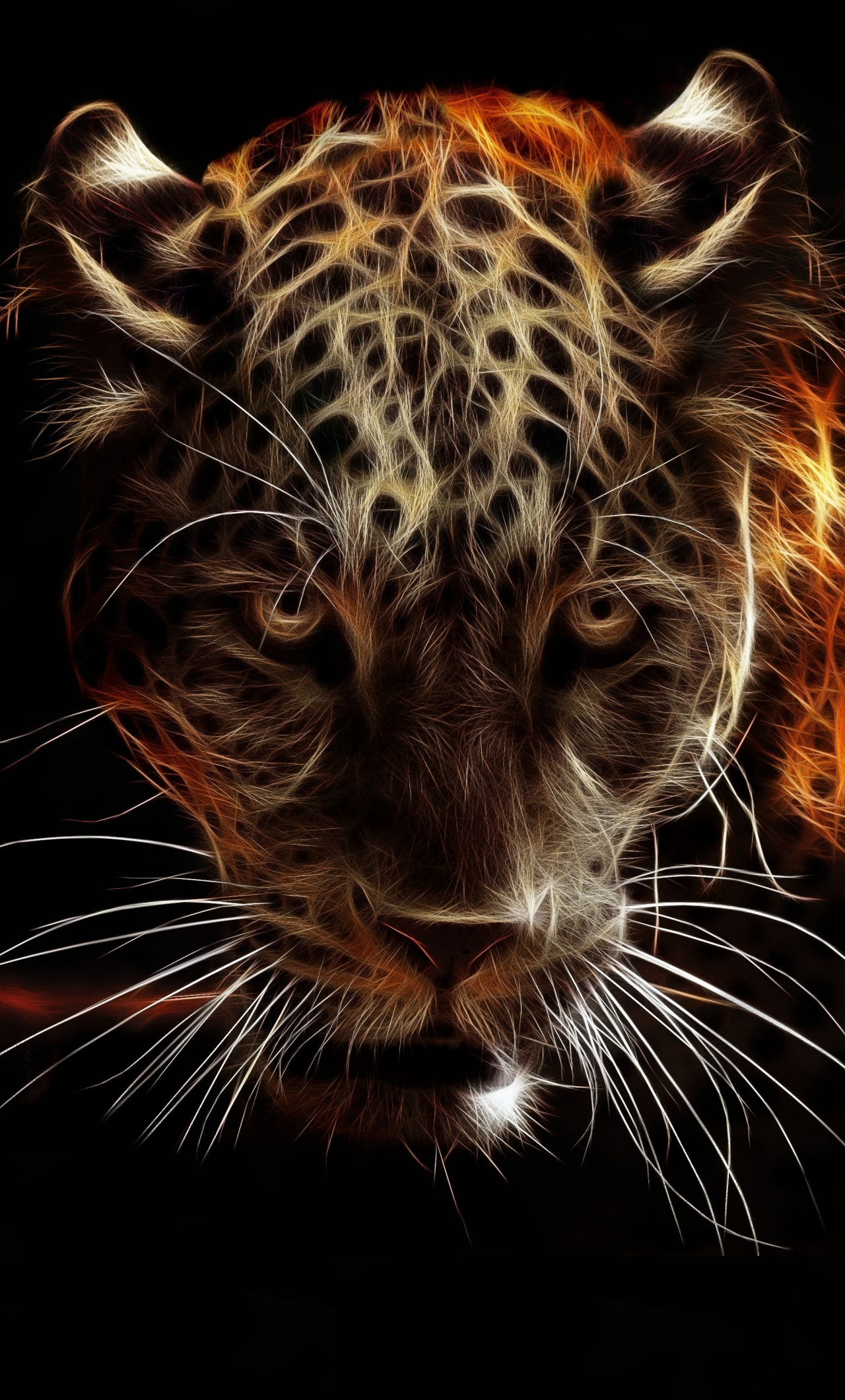 Download 1280x2120 wallpaper jaguar, animal, wildlife, artwork