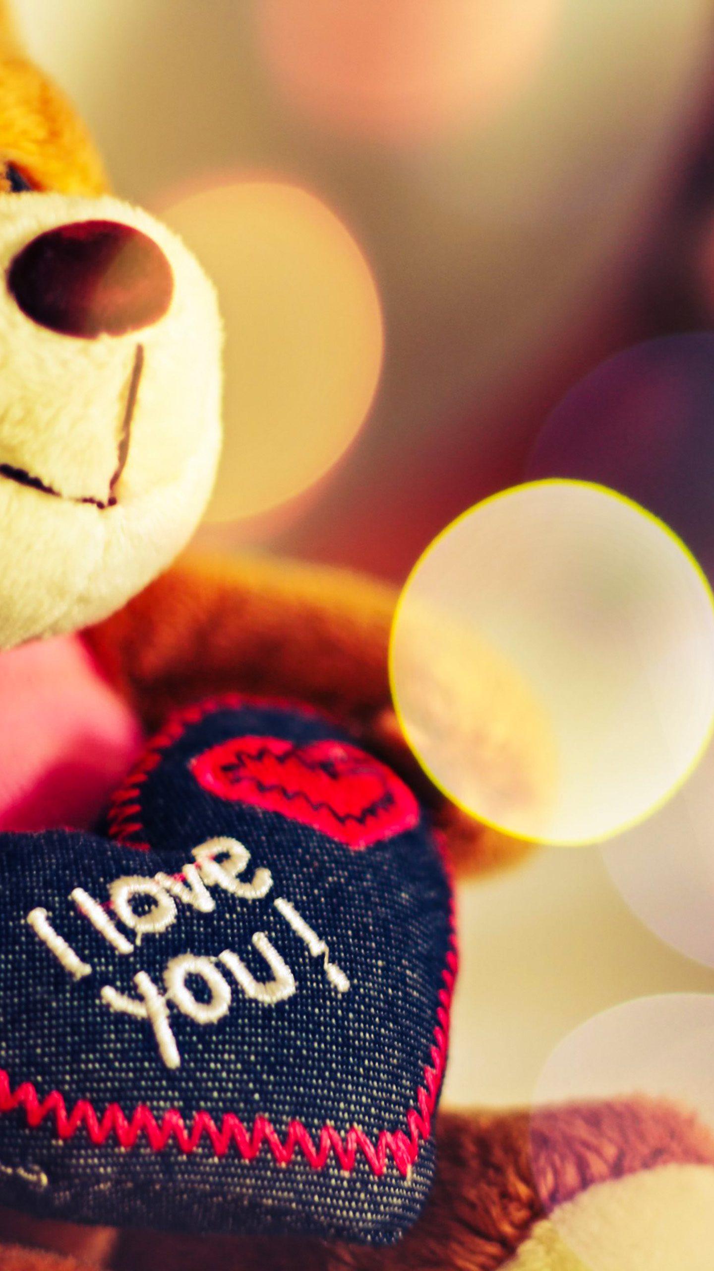 Cute Teddy Bear I Love You Heart Red 4K Wallpaper