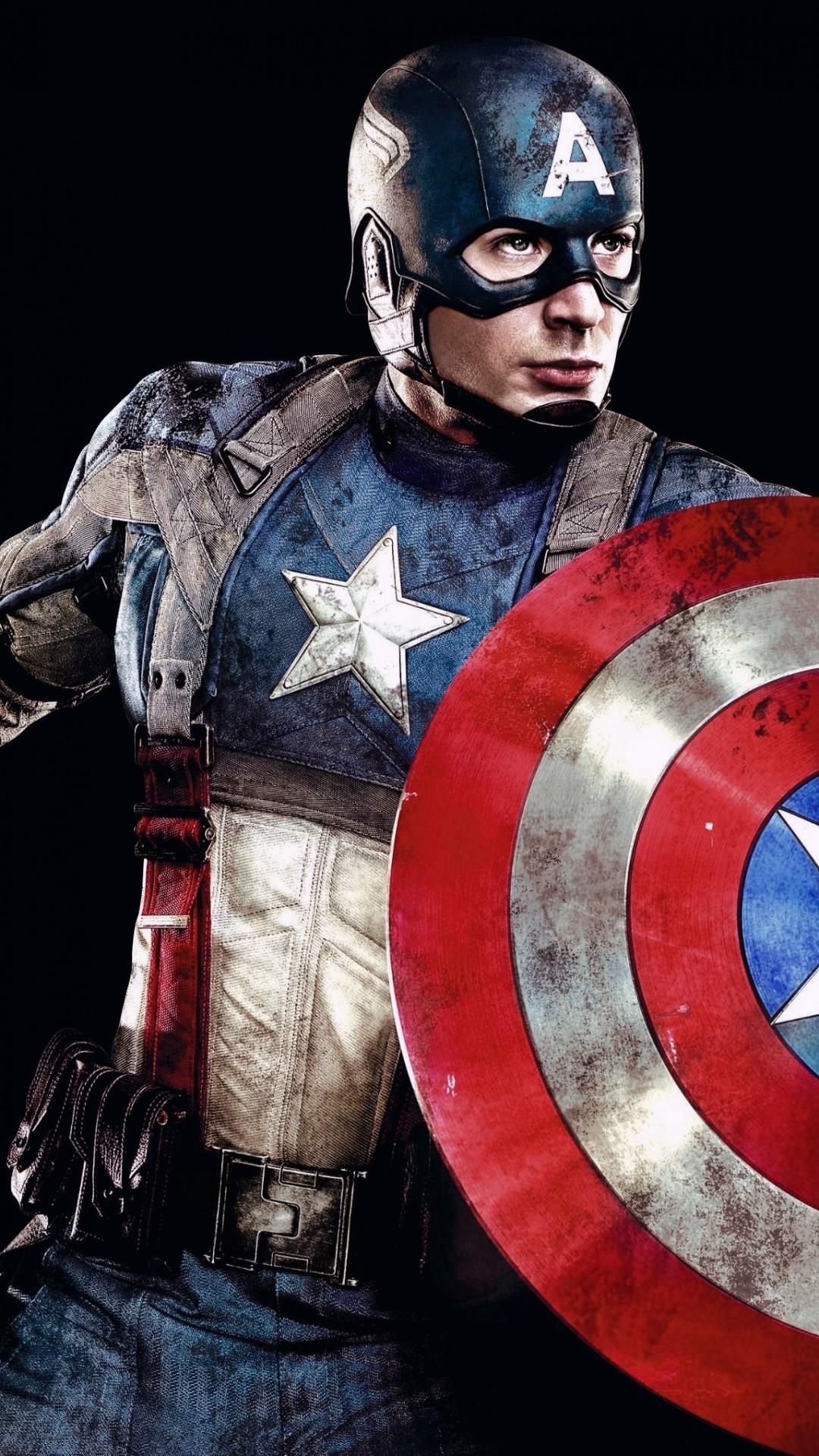 Download 1080x1920 Captain America, Shield Wallpaper