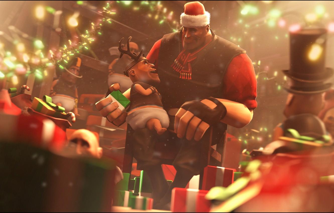 Wallpaper Happy New Year, Team Fortress Heavy, Happy Christmas image for desktop, section игры