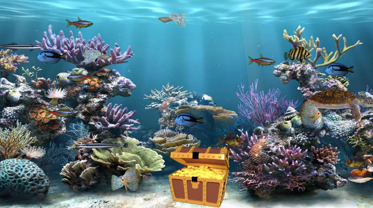 Fish Tank Moving Desktop Background. Animated Aquarium