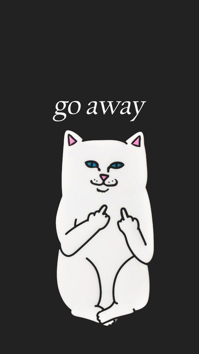 goaway #cat #middlefinger #. iPhone cases, iPhone case covers