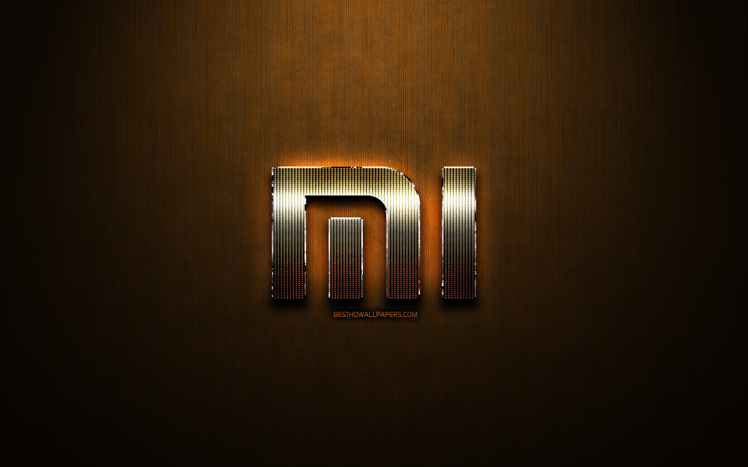 Download wallpaper Xiaomi glitter logo, creative, bronze