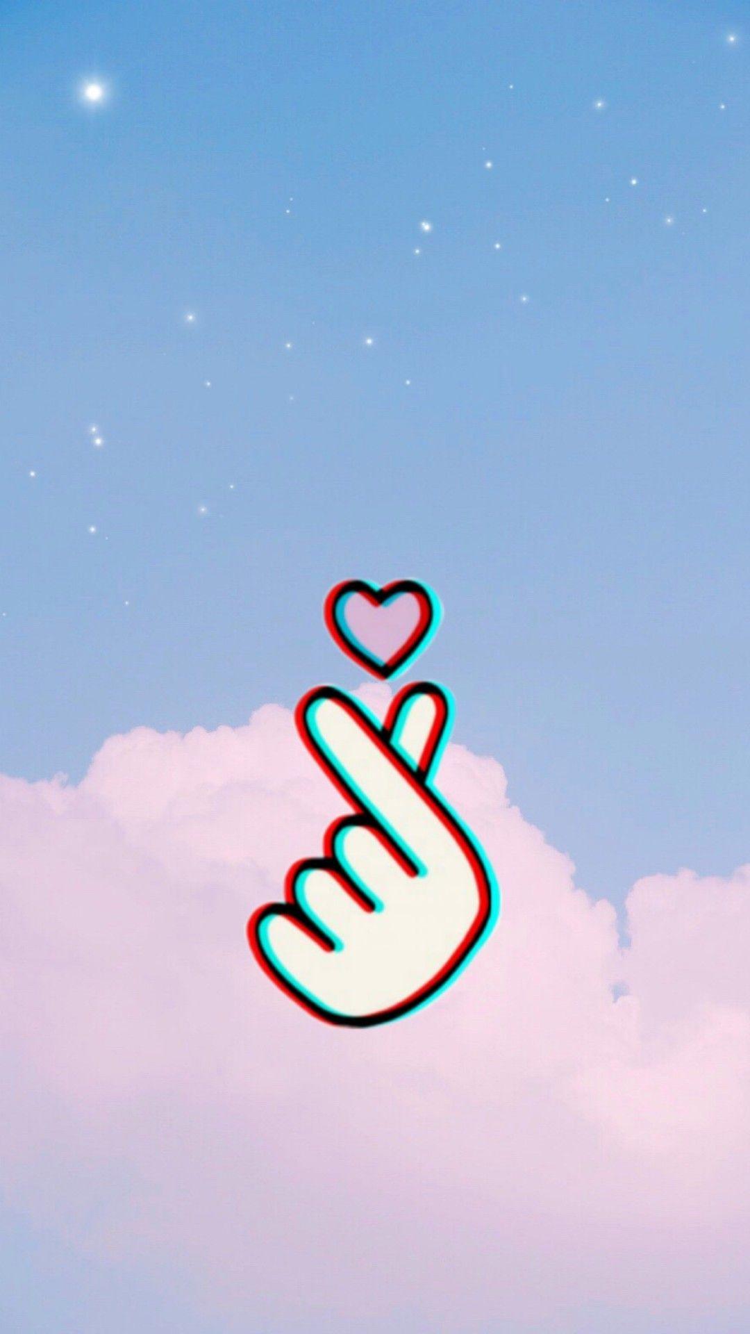 KpopWallpaper #FingerHeart #Kpop #RetroFilter #Glow. iPhone wallpaper hipster, Emoji wallpaper, Love signs