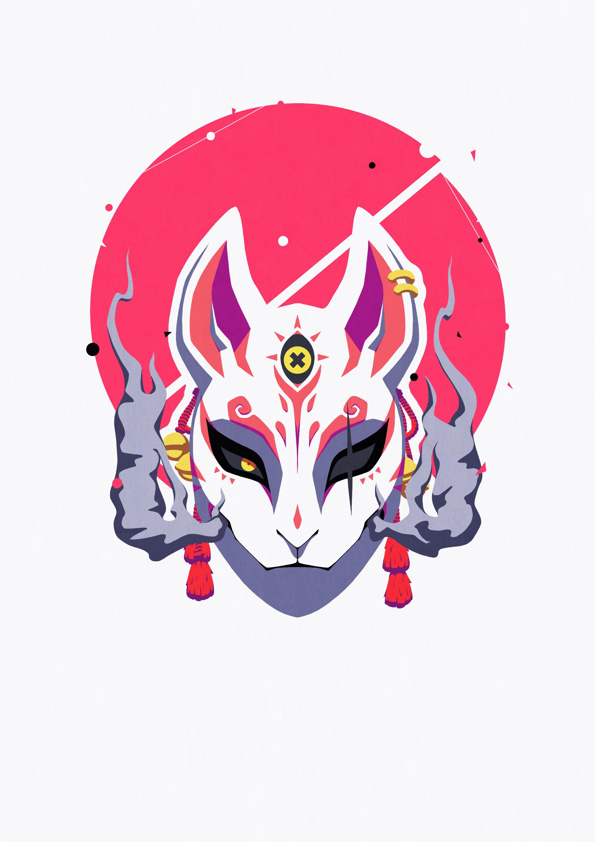 Colored Kitsune Maks by Callum Clementson Wallpaper