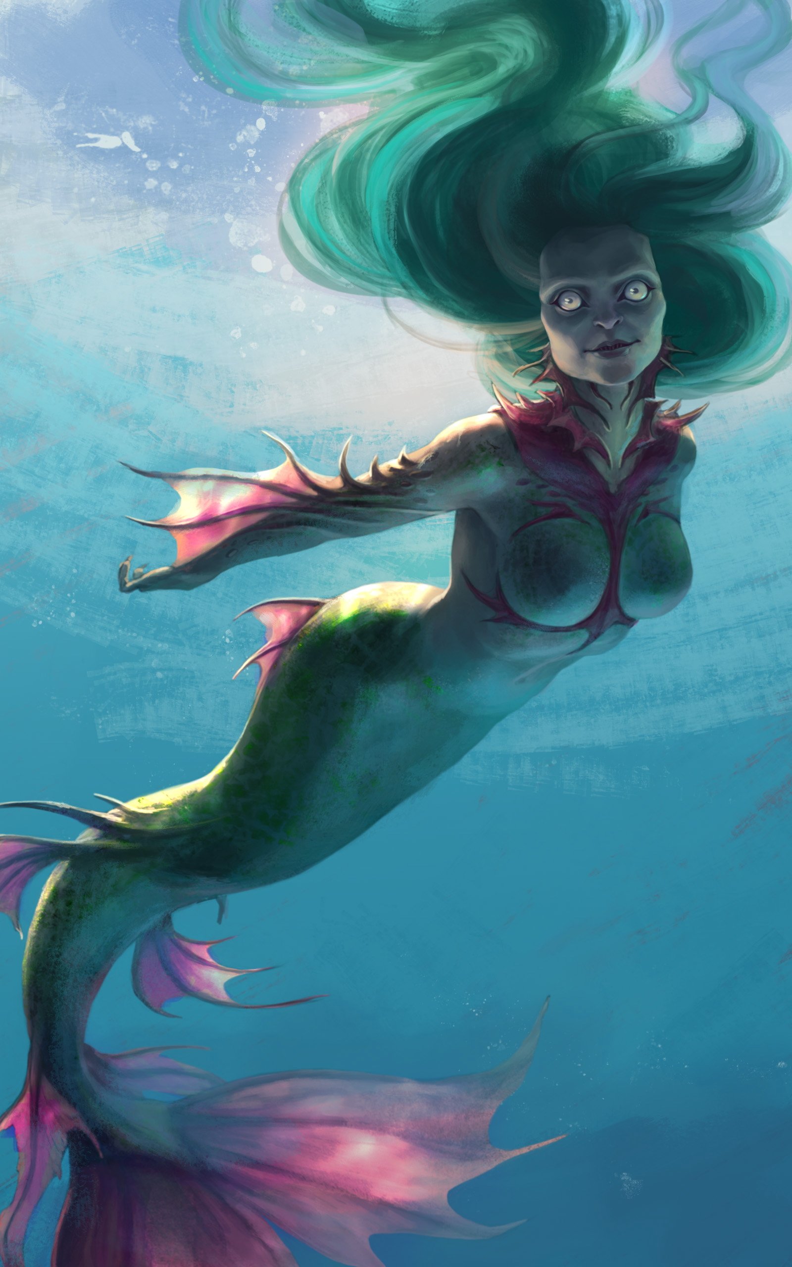 Desktop Wallpaper mermaids Underwater world Fantasy