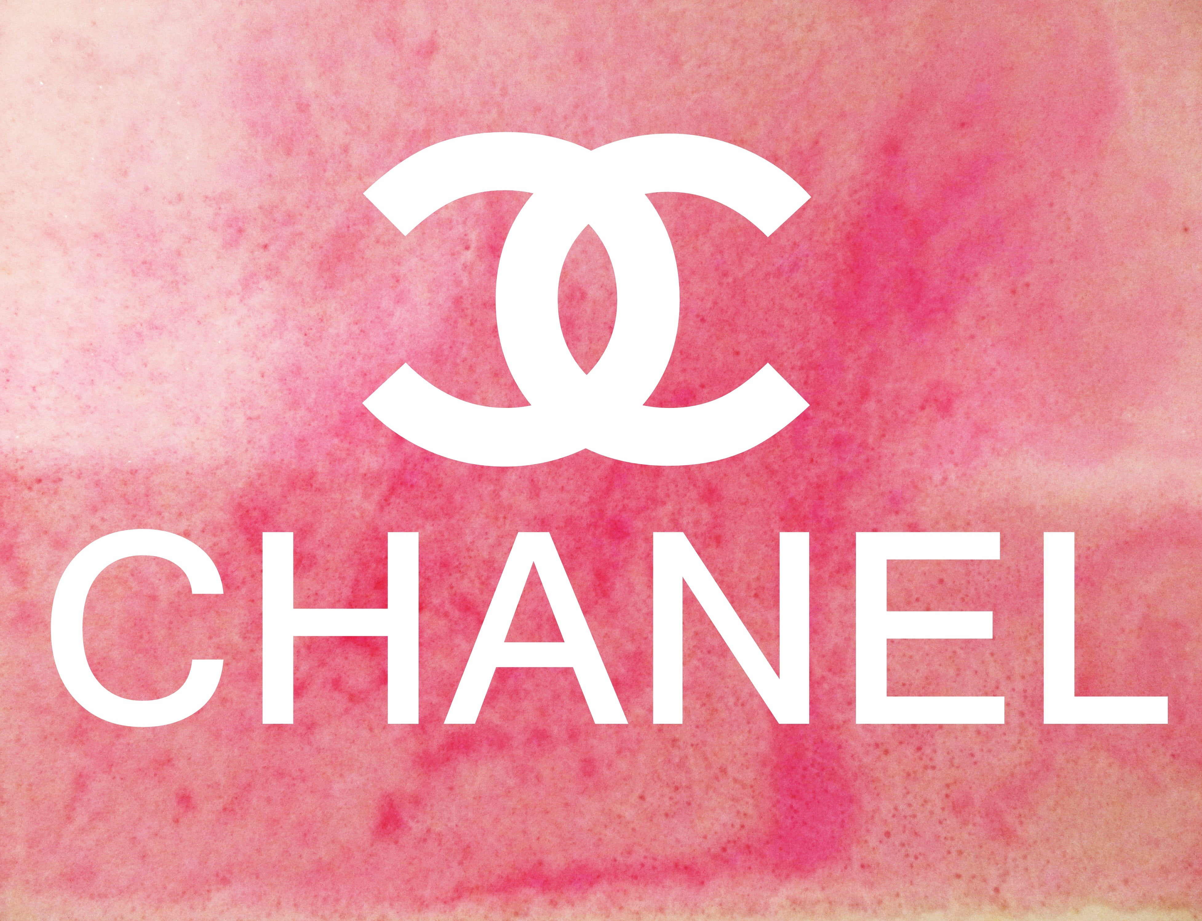 Red and white Love text, Chanel, pink background, logo HD