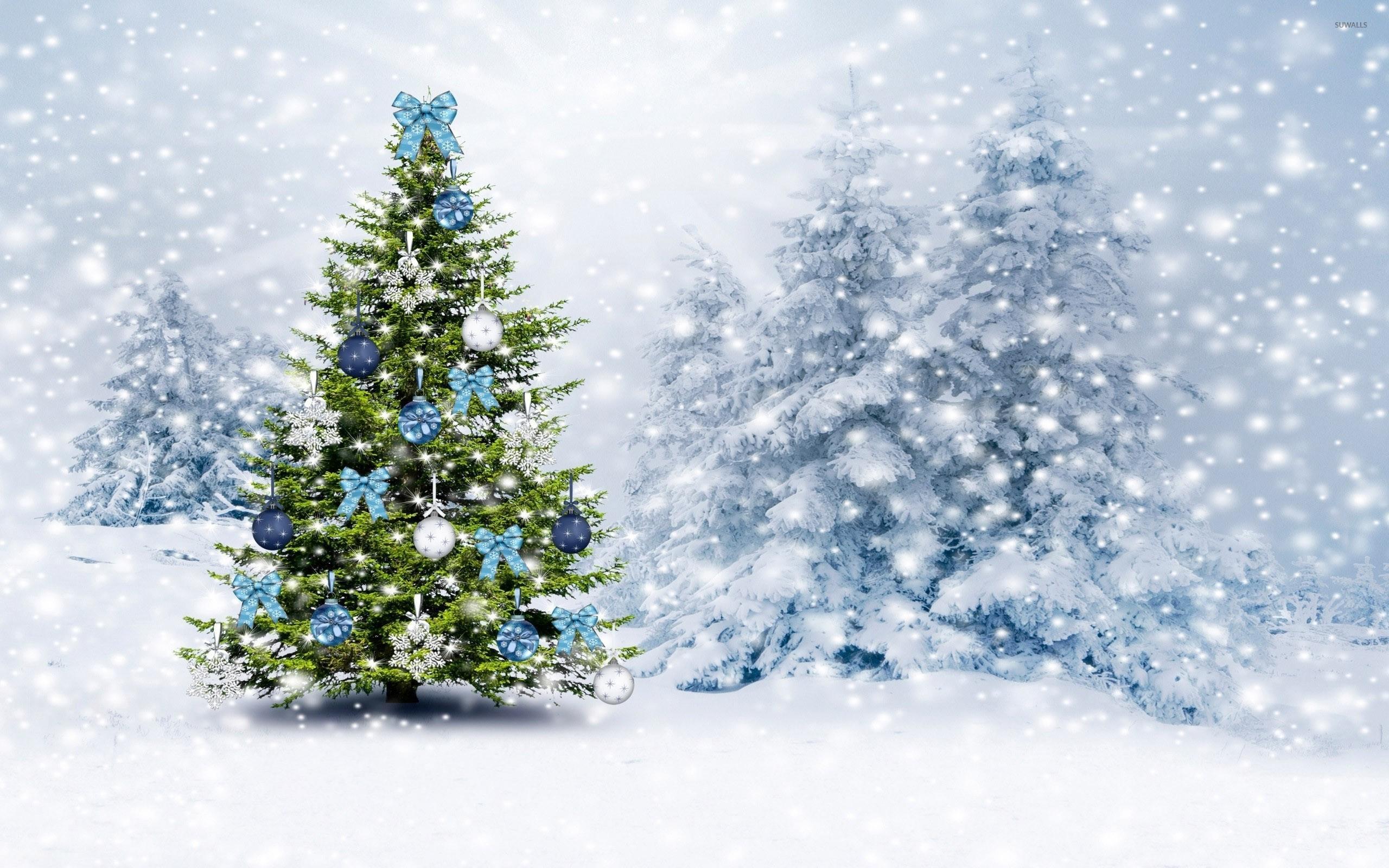 White Christmas Tree Wallpaper, Free Stock Wallpaper
