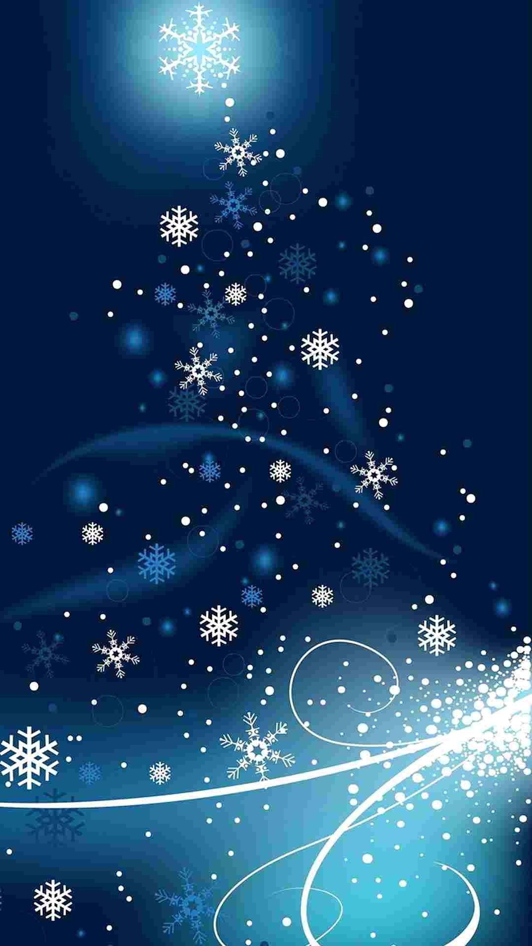 snowflakes Christmas tree iPhone 6 plus wallpapers