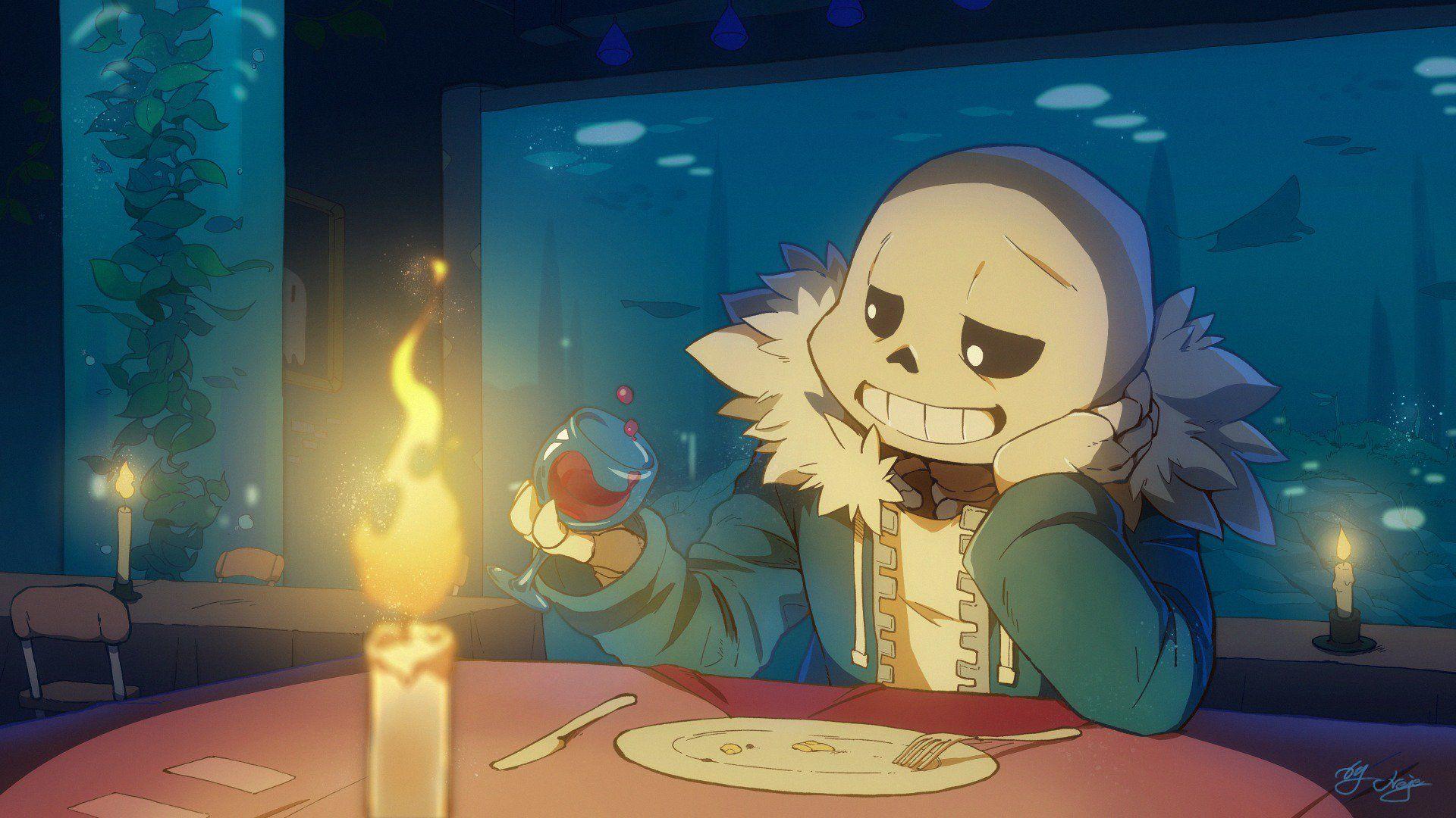 Dinner with Sans. Undertale, Undertale art, Anime