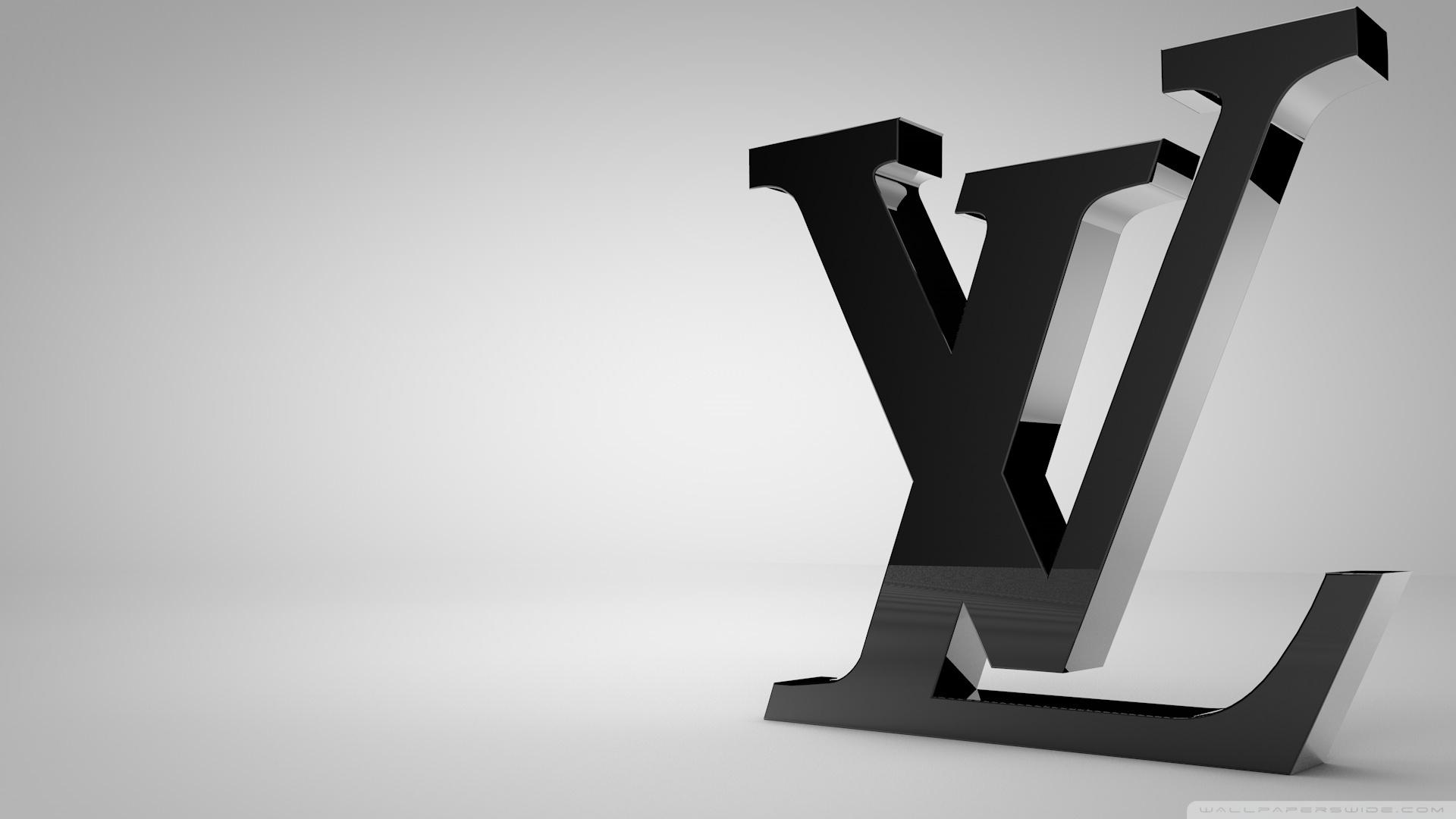 Louis Vuitton Shiny Black Logo Ultra HD Desktop Backgrounds