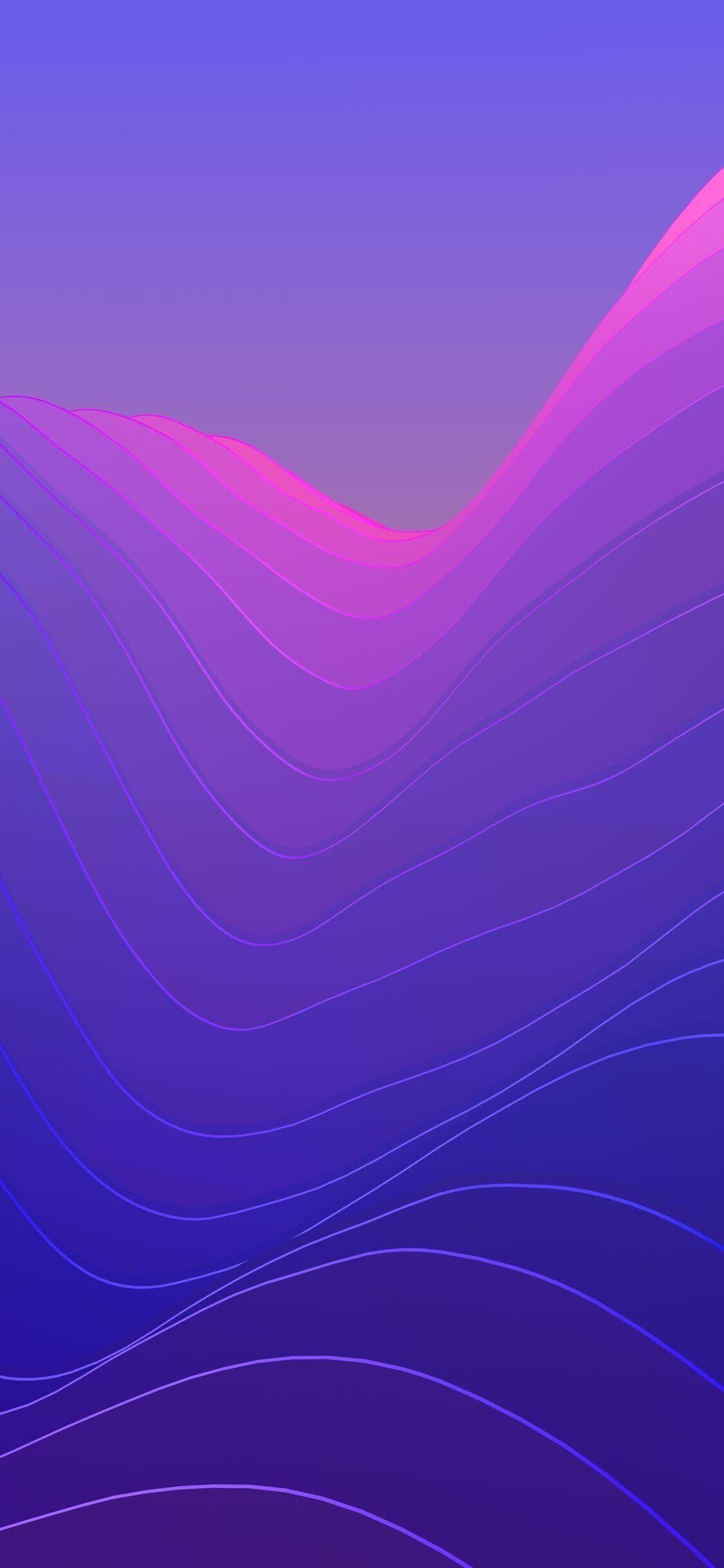 Ios iPhone X, Purple, Blue, Clean, Simple, Abstract