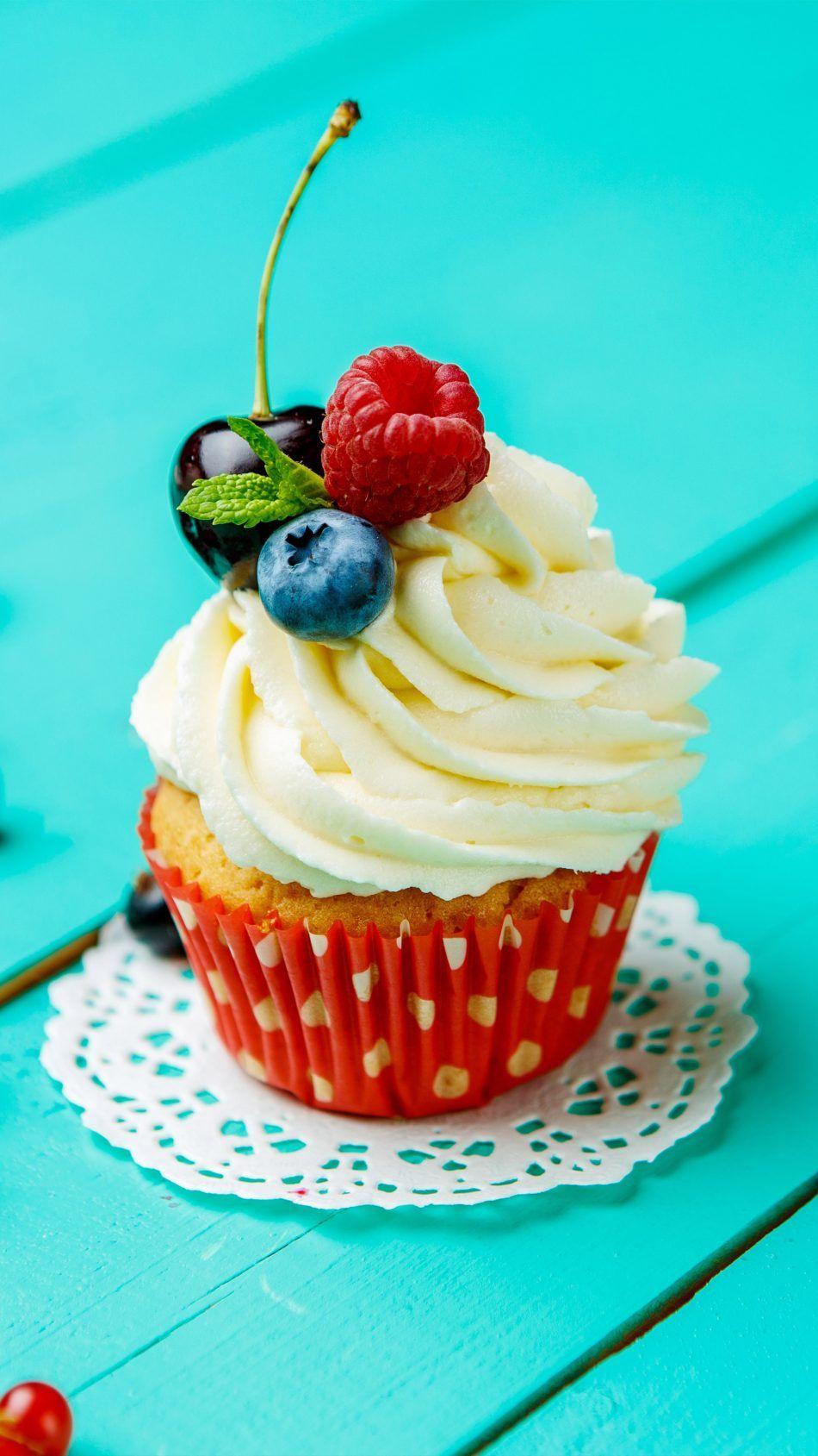 Cupcake Creams Fruits 4K Ultra HD Mobile Wallpaper. Cupcake cream, Food, Fruit