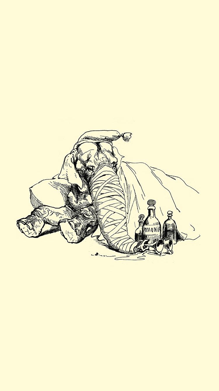 iPhone wallpaper. elephant drawing morning