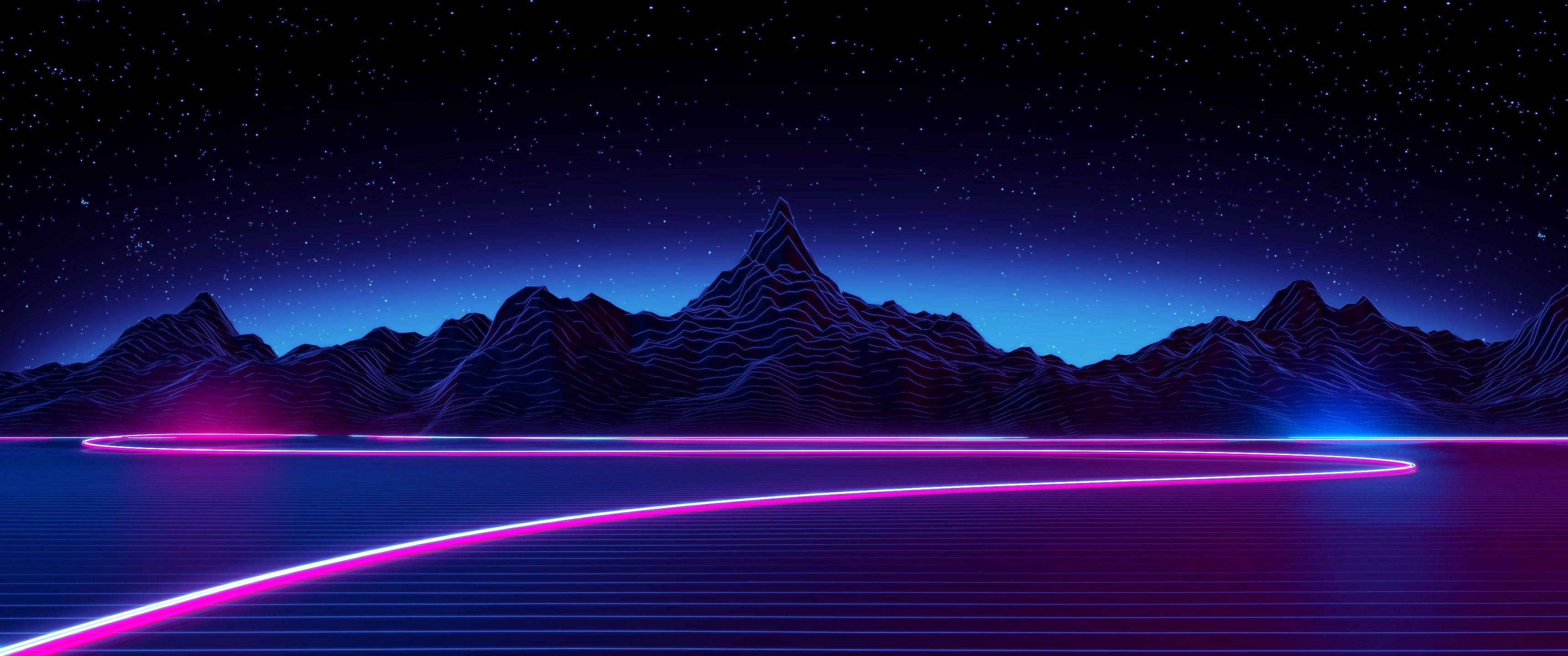 Retro style, Synthwave, Neon Wallpaper HD / Desktop