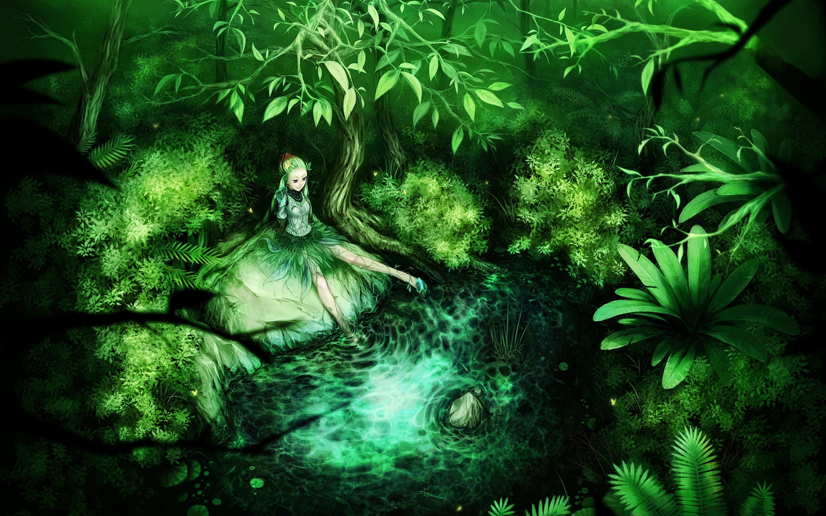 anime, Anime Girls, Green Hair Wallpaper HD / Desktop