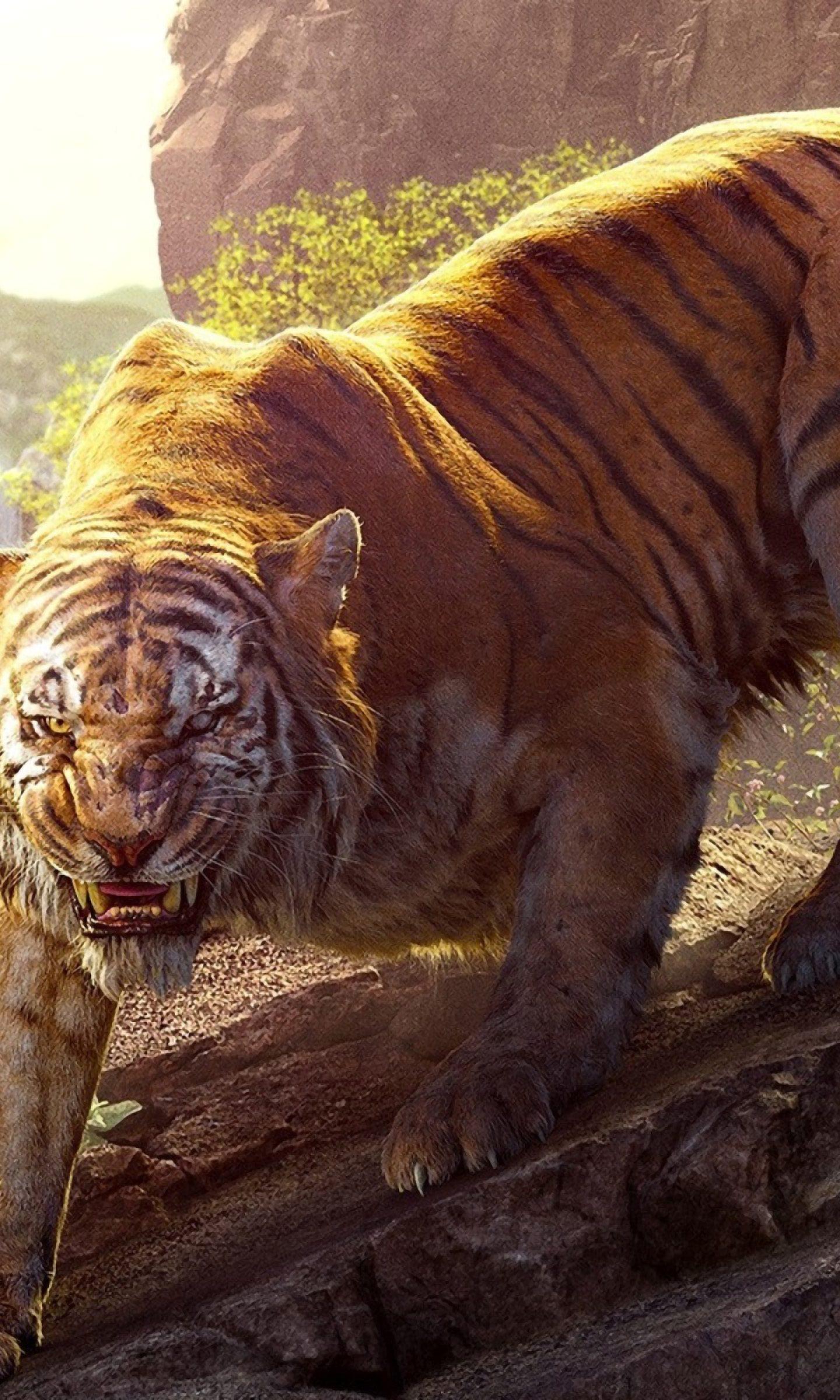 The Jungle Book Shere Khan Tiger 4K Wallpaper